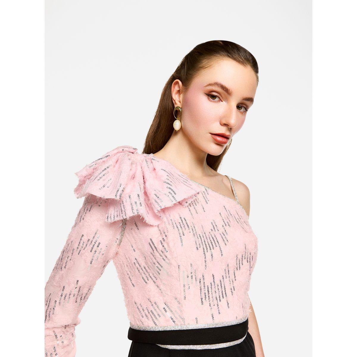 فستان طويل بكتف واحد وتفاصيل مُنمقة-women-clothing-dresses-image-8