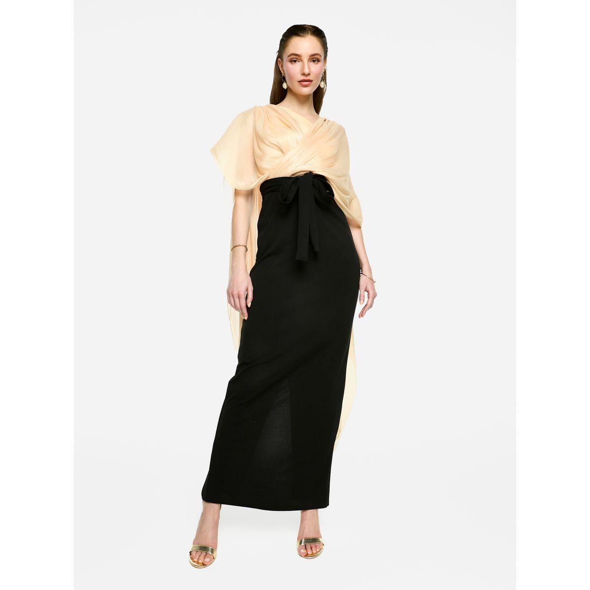 فستان طويل بأكمام بنمط كيب-women-clothing-dresses-image-3