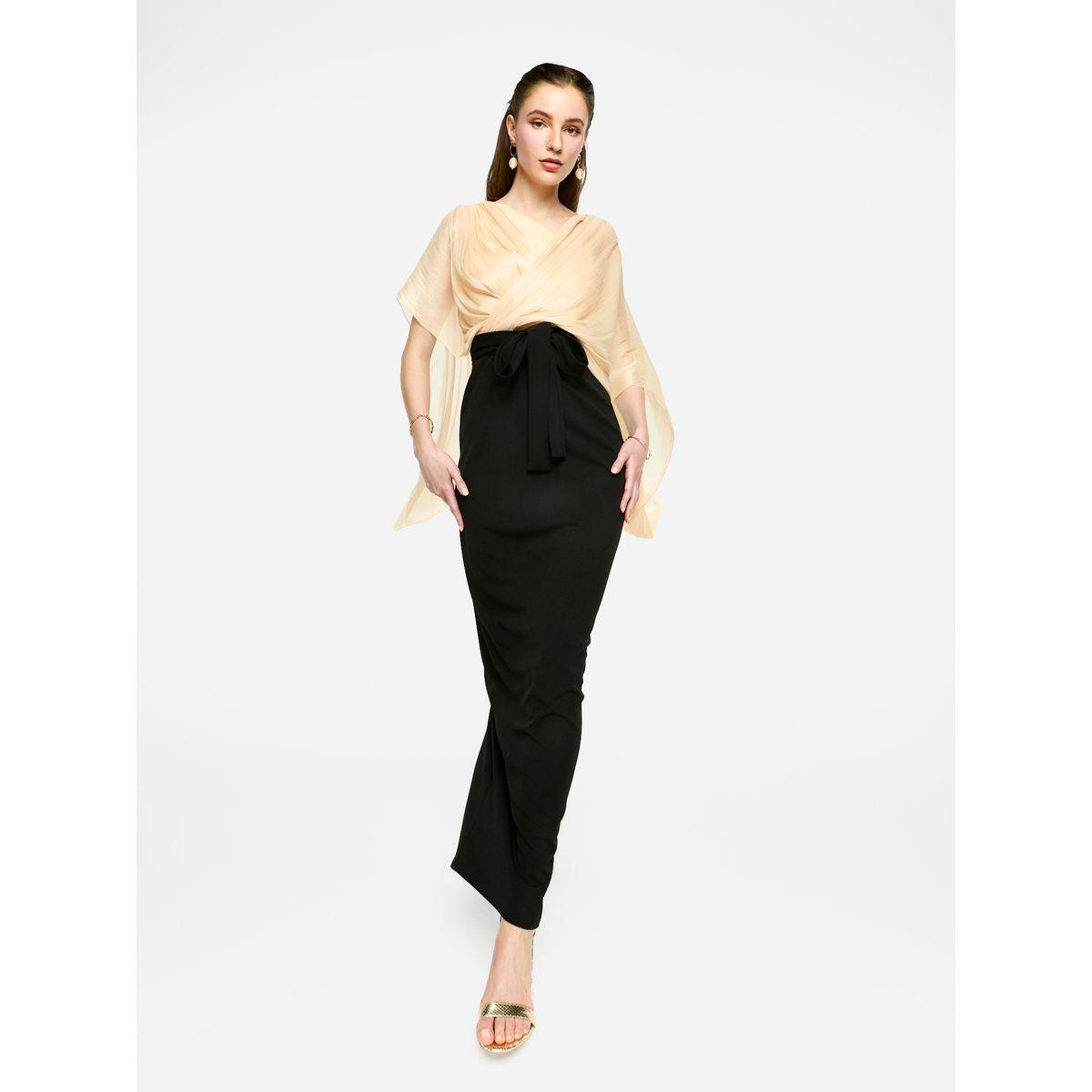 فستان طويل بأكمام بنمط كيب-women-clothing-dresses-image-6