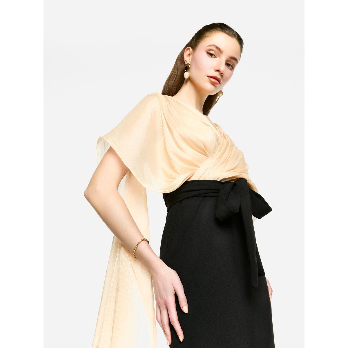 فستان طويل بأكمام بنمط كيب-women-clothing-dresses-image-8