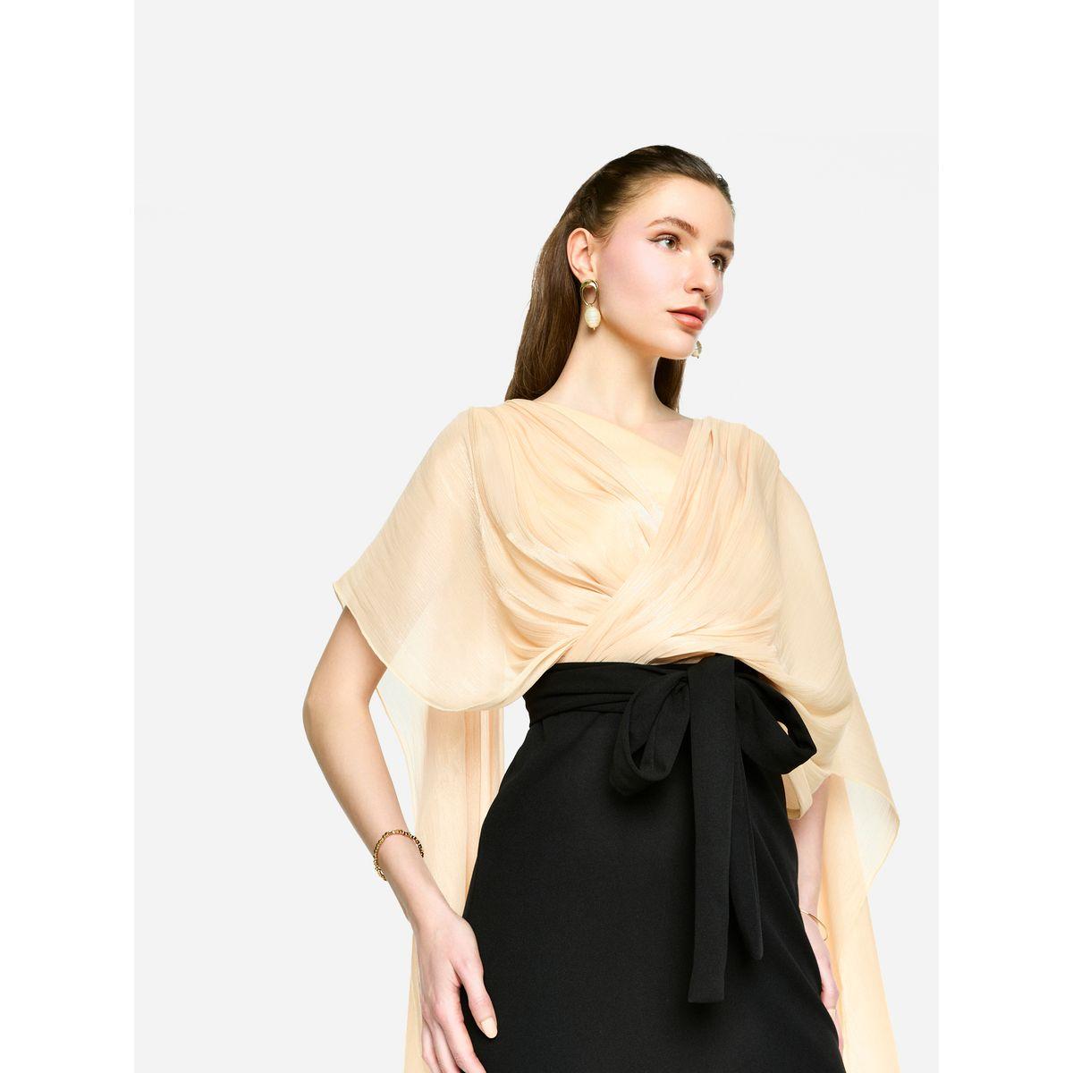 فستان طويل بأكمام بنمط كيب-women-clothing-dresses-image-9