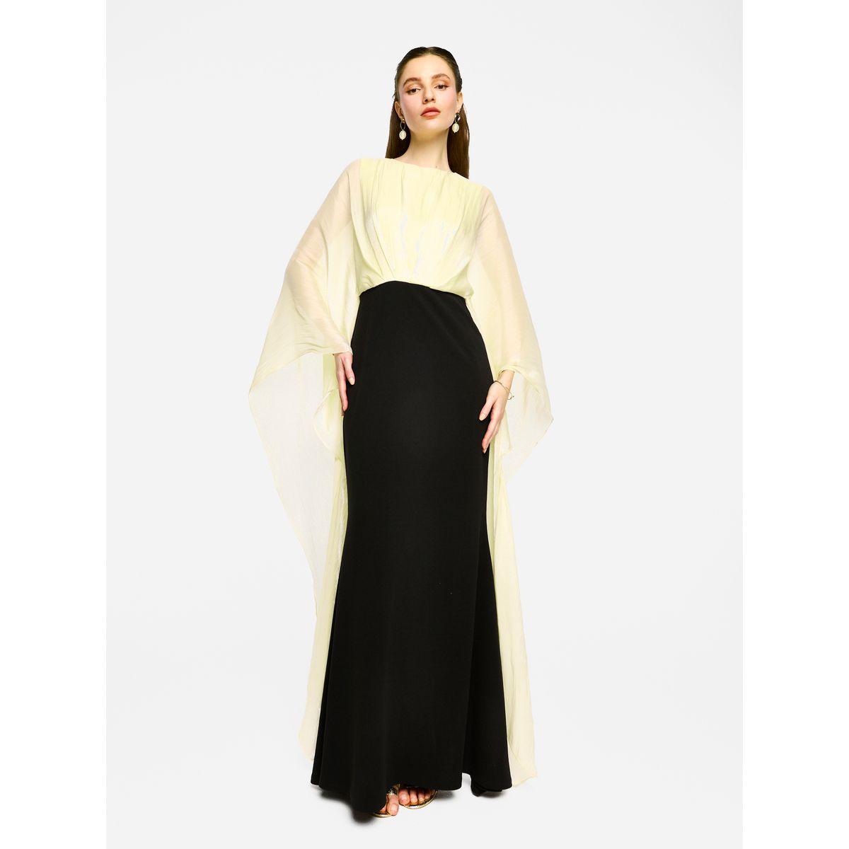 House of Moda Kimono Sleeve Color Block A-Line Maxi Dress-women-clothing-dresses-image-1