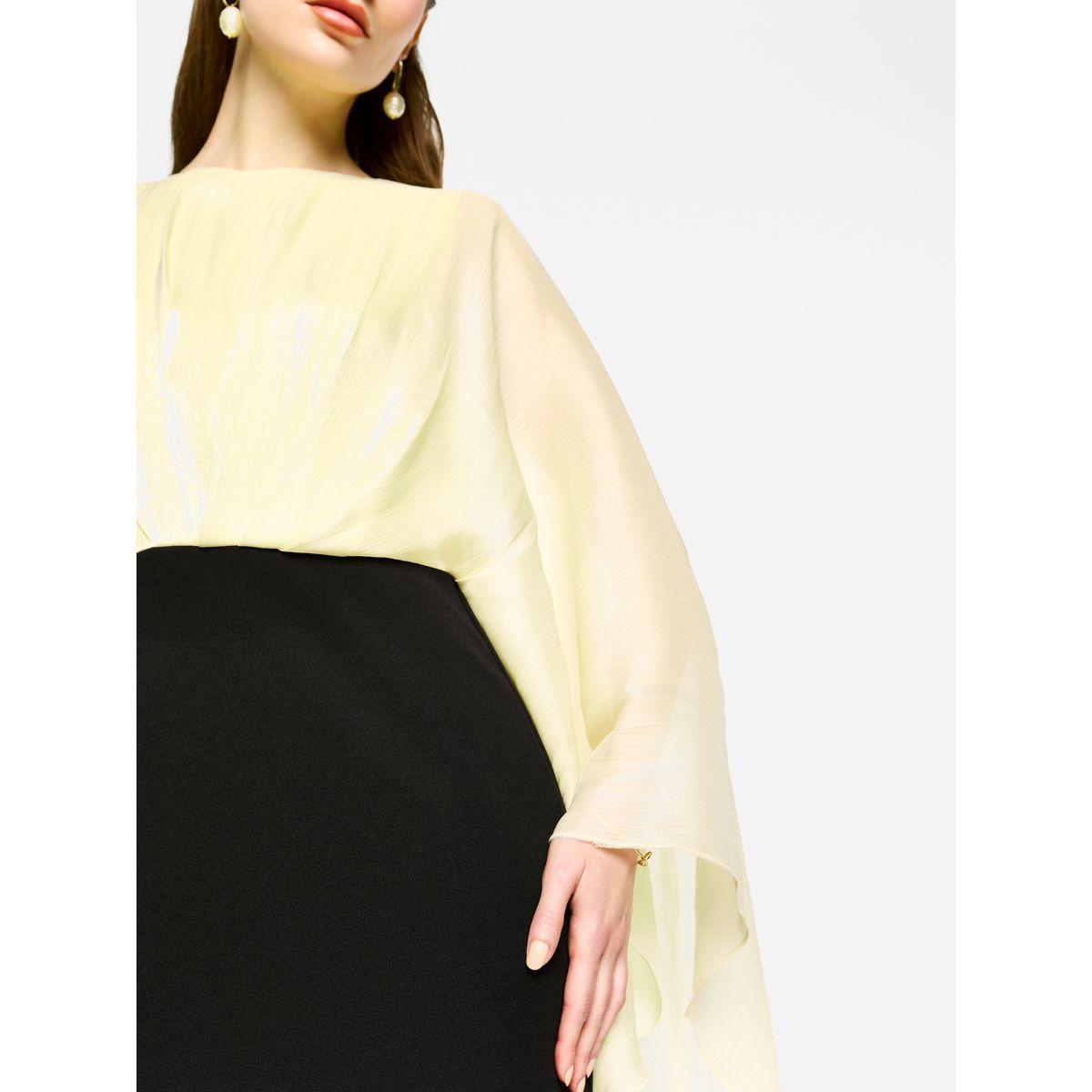 فستان طويل بأكمام كيمونو ونمط كتل الألوان-women-clothing-dresses-image-5