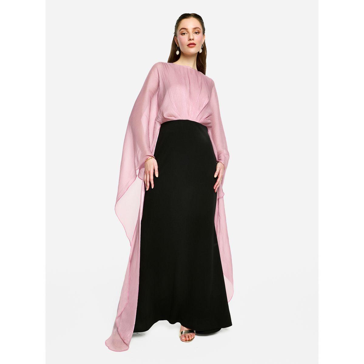 House of Moda Kimono Sleeve Color Block A-Line Maxi Dress-women-clothing-dresses-image-4