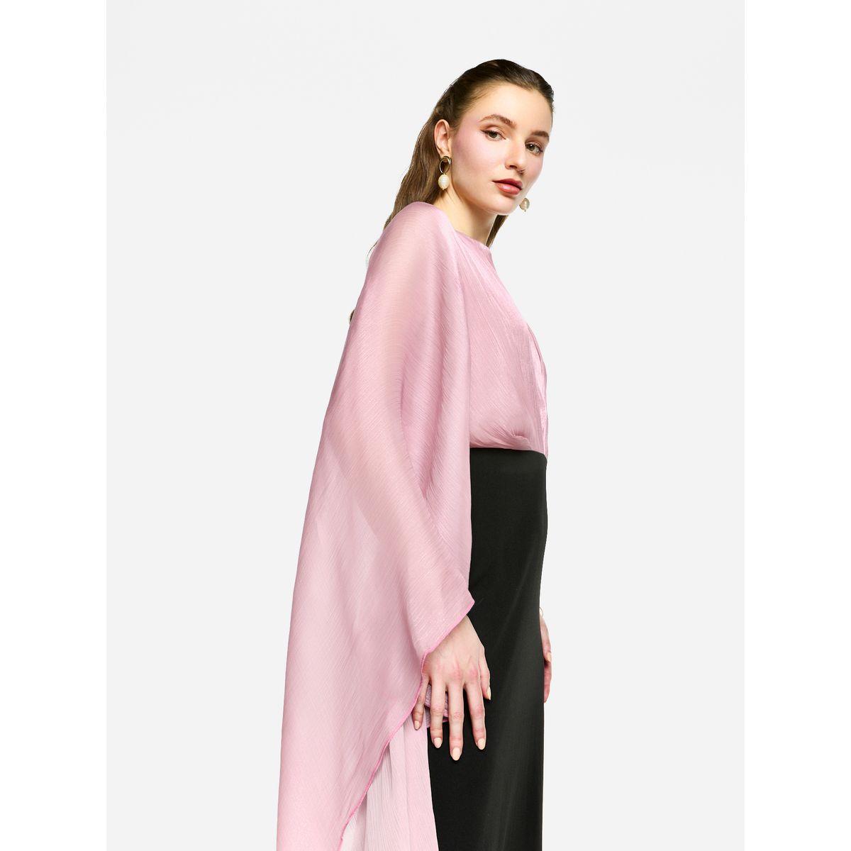فستان طويل بأكمام كيمونو ونمط كتل الألوان-women-clothing-dresses-image-7