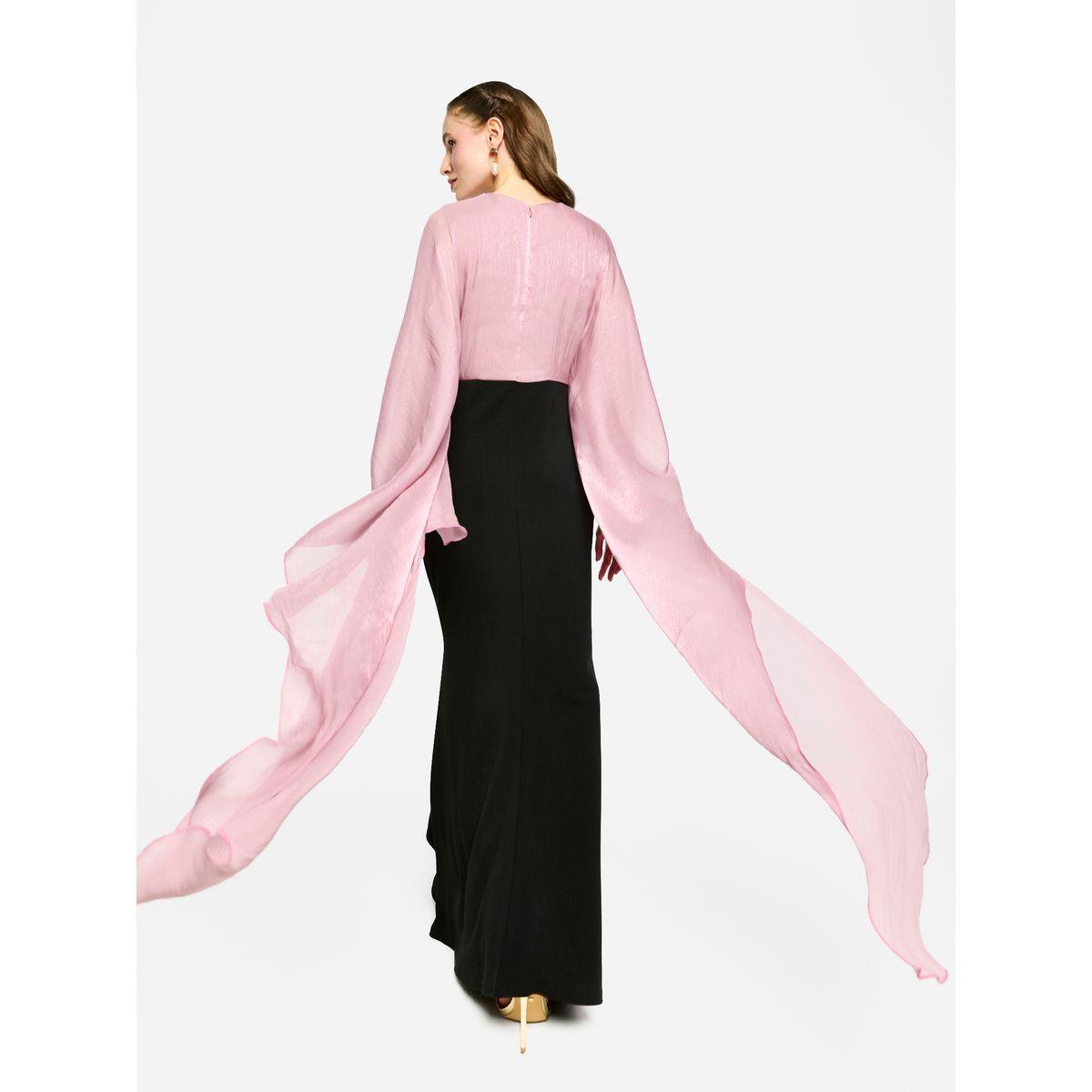 House of Moda Kimono Sleeve Color Block A-Line Maxi Dress-women-clothing-dresses-image-9