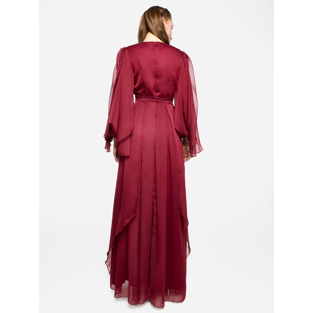 House of Moda Pleated Balloon Sleeve Waist Tie-Up A-Line Maxi Dress-women-clothing-dresses-image-8