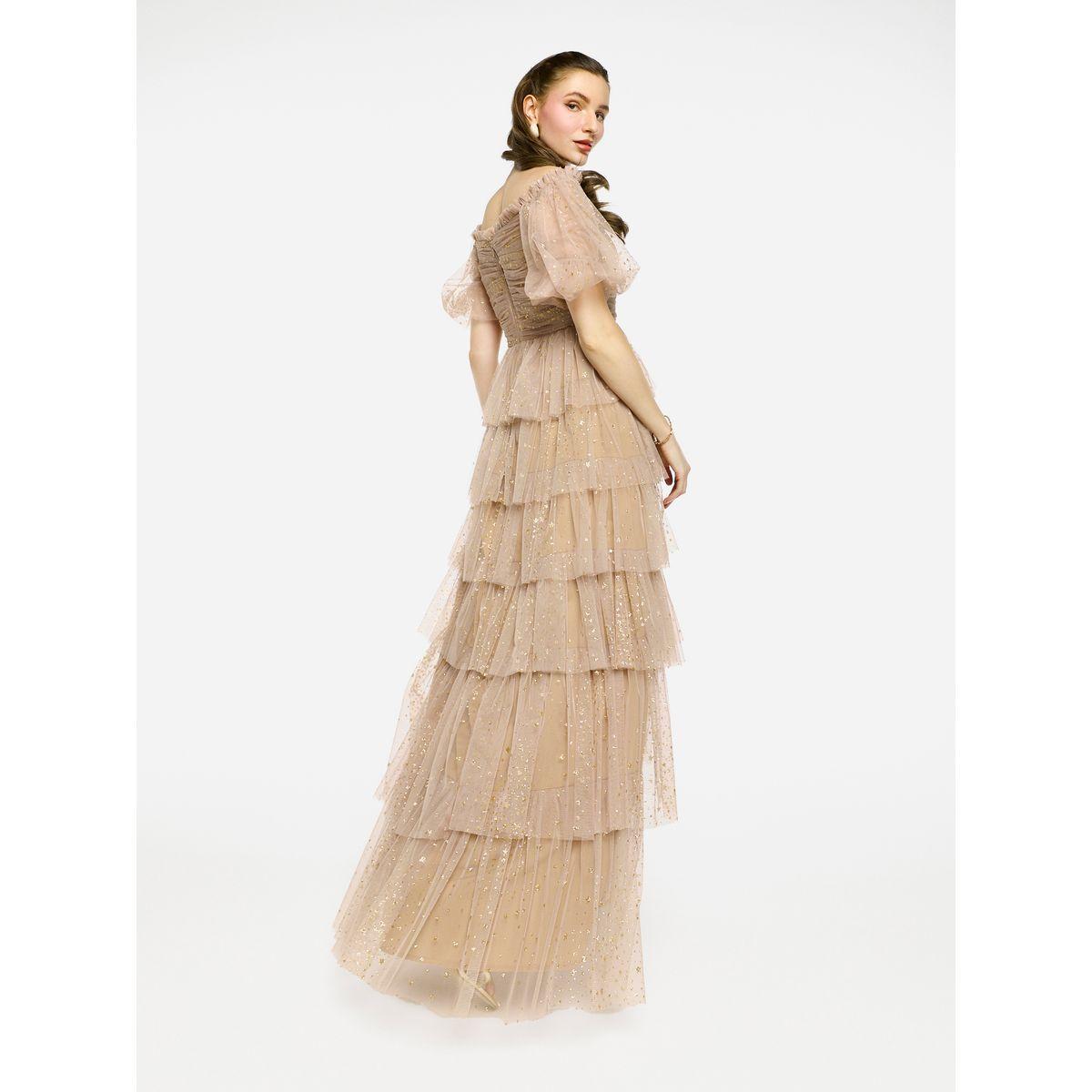 فستان طويل بتفاصيل كشكش مع أكتاف مكشوفة-women-clothing-dresses-image-4