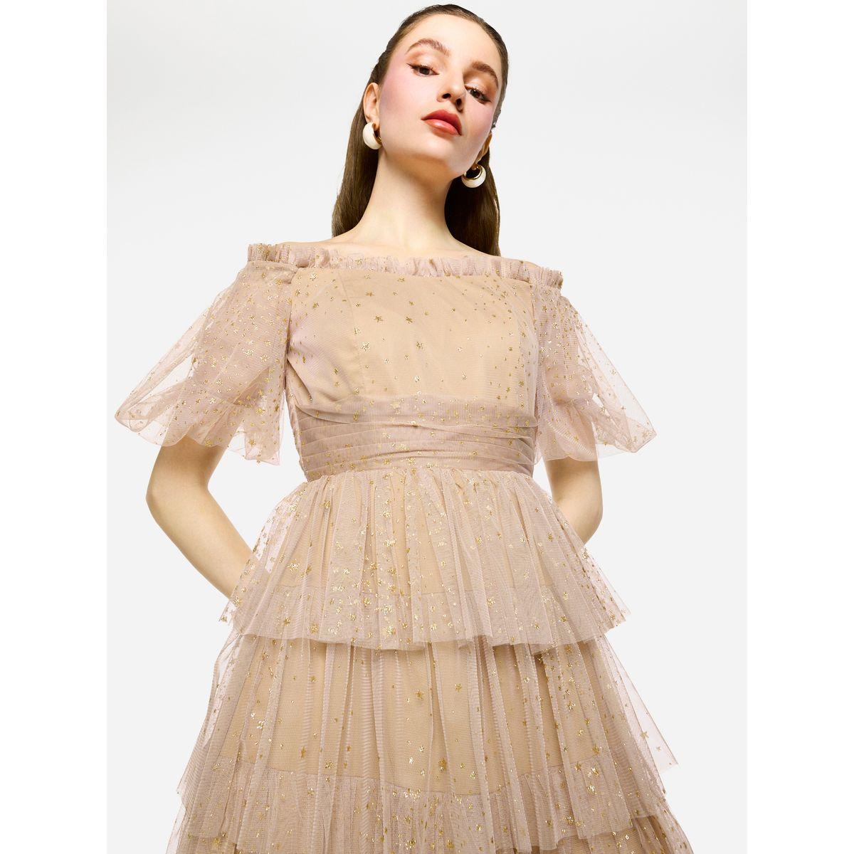 فستان طويل بتفاصيل كشكش مع أكتاف مكشوفة-women-clothing-dresses-image-9