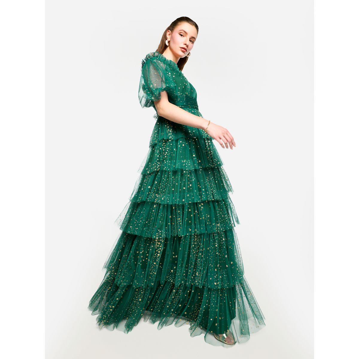 فستان طويل بتفاصيل كشكش مع أكتاف مكشوفة-women-clothing-dresses-image-4