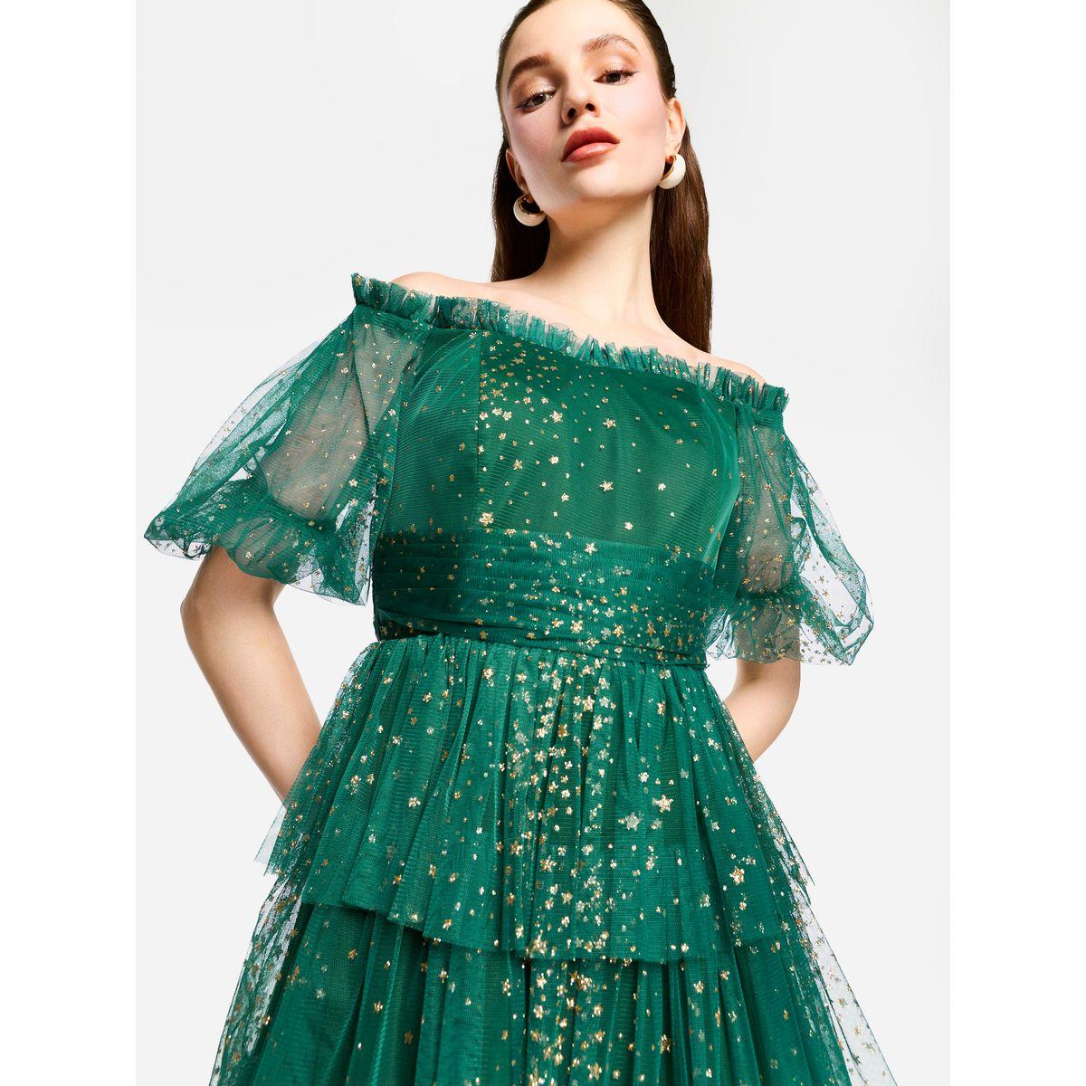 فستان طويل بتفاصيل كشكش مع أكتاف مكشوفة-women-clothing-dresses-image-5