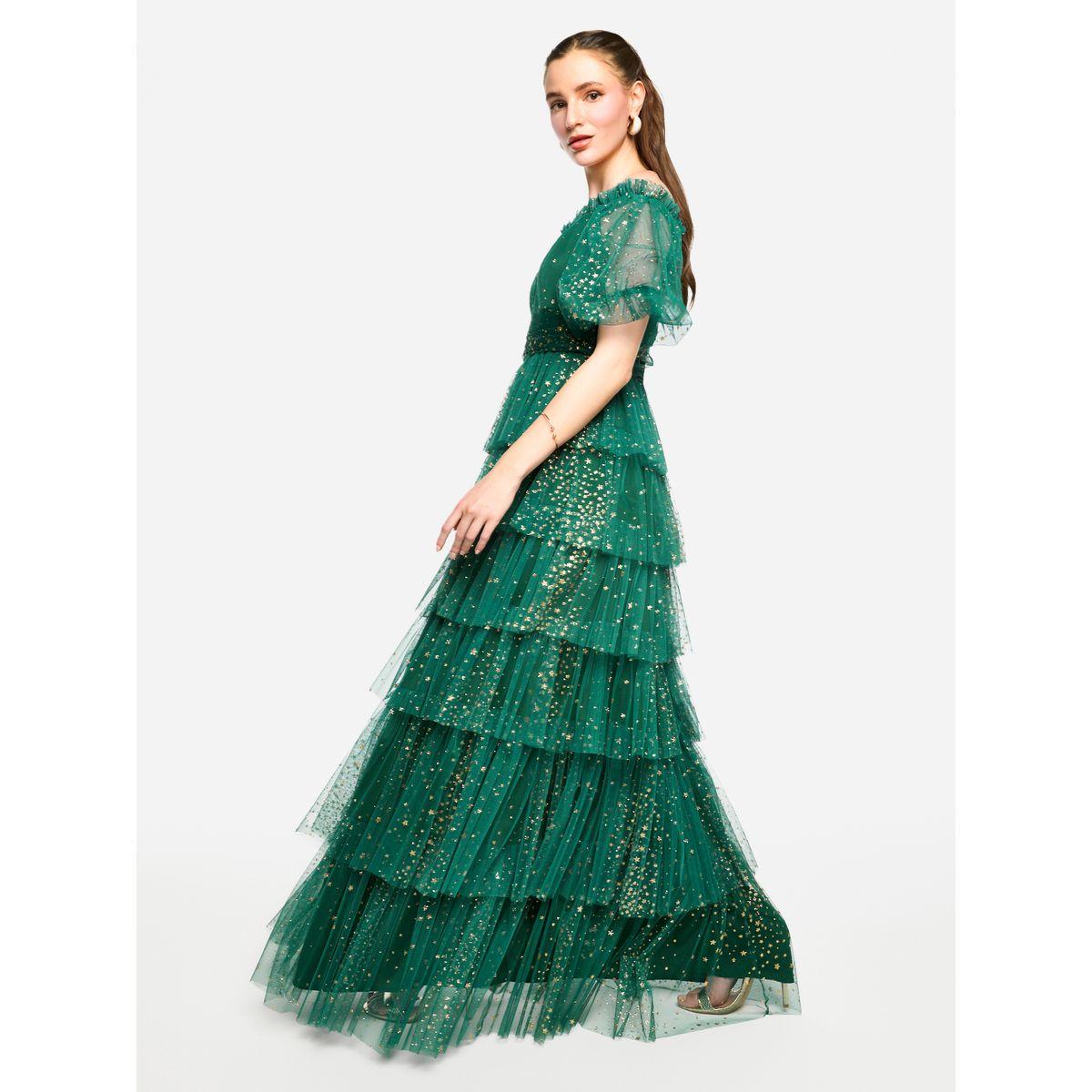 فستان طويل بتفاصيل كشكش مع أكتاف مكشوفة-women-clothing-dresses-image-7
