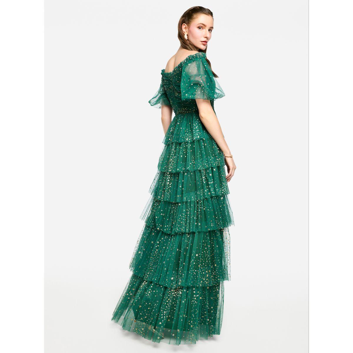 فستان طويل بتفاصيل كشكش مع أكتاف مكشوفة-women-clothing-dresses-image-8