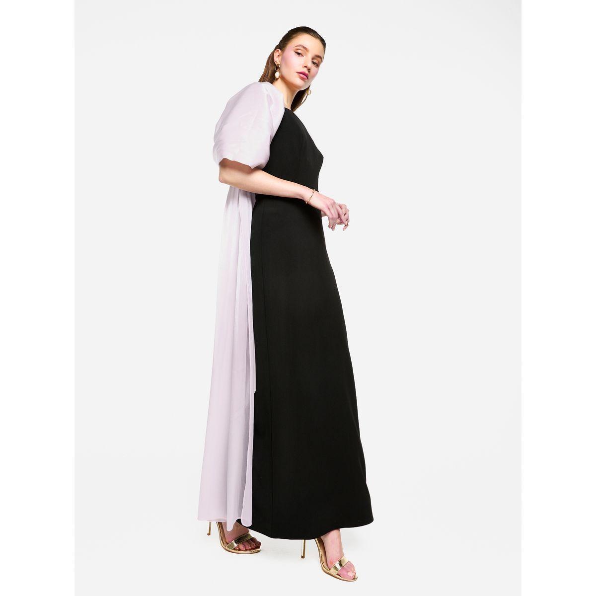 House of Moda Contrast Cape Sleeve Square Neck Maxi Dress-women-clothing-dresses-image-3