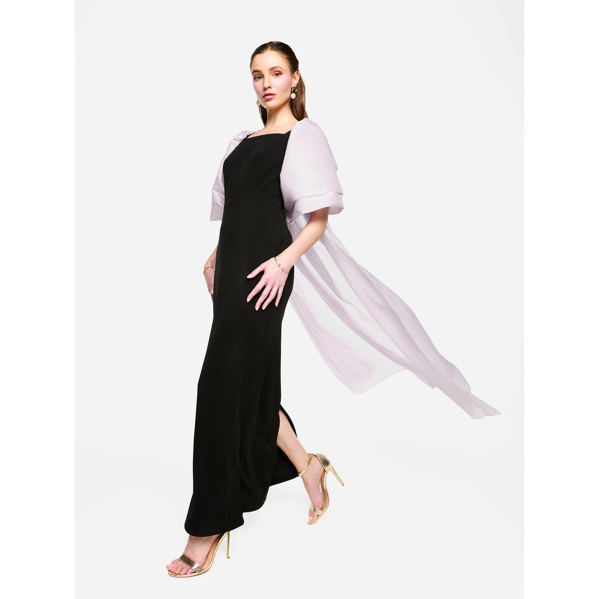 House of Moda Contrast Cape Sleeve Square Neck Maxi Dress-women-clothing-dresses-image-5
