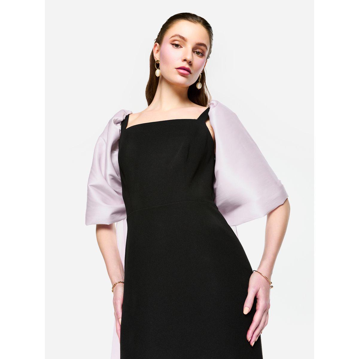 House of Moda Contrast Cape Sleeve Square Neck Maxi Dress-women-clothing-dresses-image-6