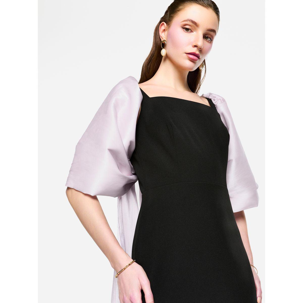 House of Moda Contrast Cape Sleeve Square Neck Maxi Dress-women-clothing-dresses-image-7