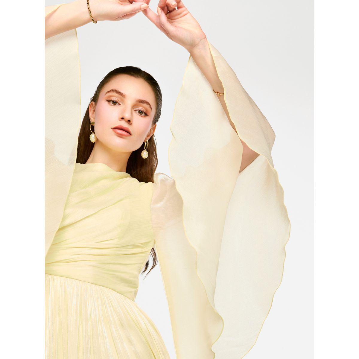 House of Moda Sheer Cape Sleeves Shimmer Pleated Maxi Dress-women-clothing-dresses-image-7