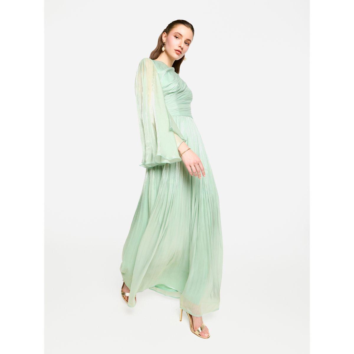 فستان طويل بأكمام بنمط كيب وتفاصيل كسرات-women-clothing-dresses-image-4