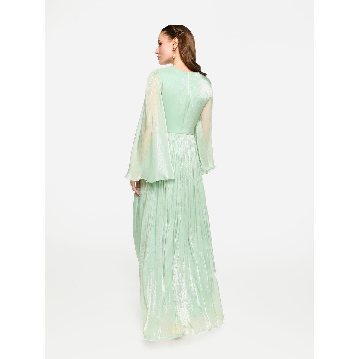 فستان طويل بأكمام بنمط كيب وتفاصيل كسرات-women-clothing-dresses-image-6