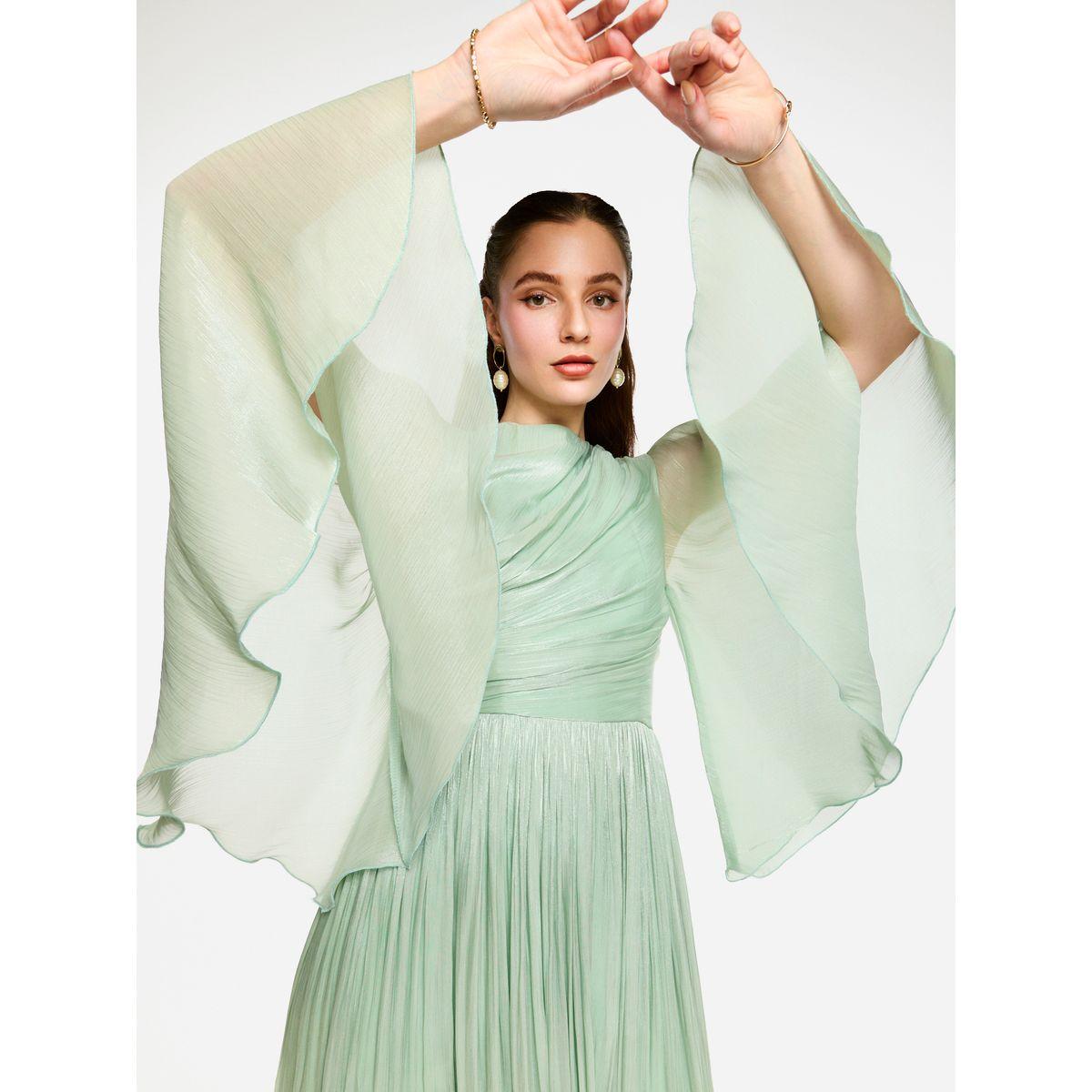 فستان طويل بأكمام بنمط كيب وتفاصيل كسرات-women-clothing-dresses-image-8