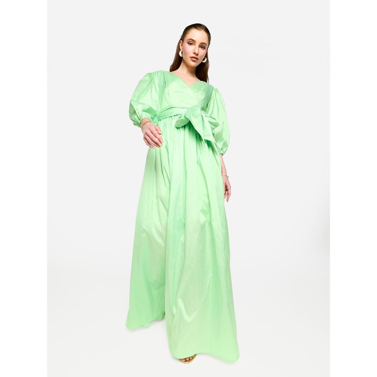 House of Moda Balloon Sleeve Tie-Up Waist Wrap Maxi Dress-women-clothing-dresses-image-3