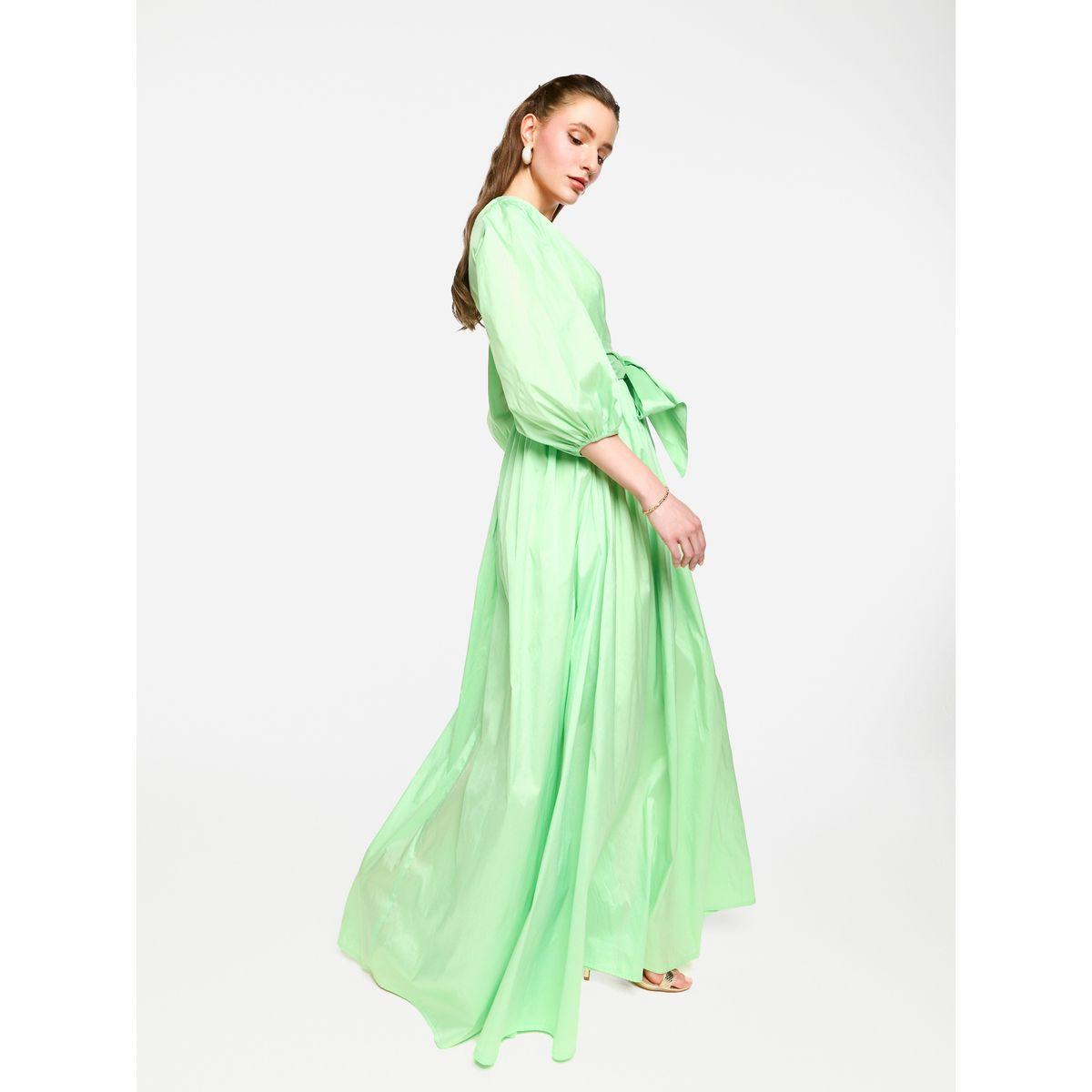 House of Moda Balloon Sleeve Tie-Up Waist Wrap Maxi Dress-women-clothing-dresses-image-4