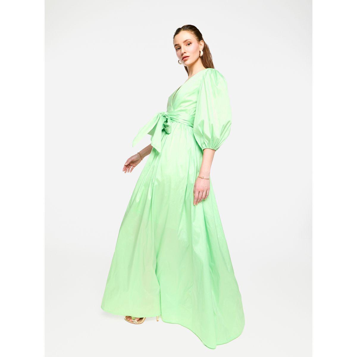 House of Moda Balloon Sleeve Tie-Up Waist Wrap Maxi Dress-women-clothing-dresses-image-5