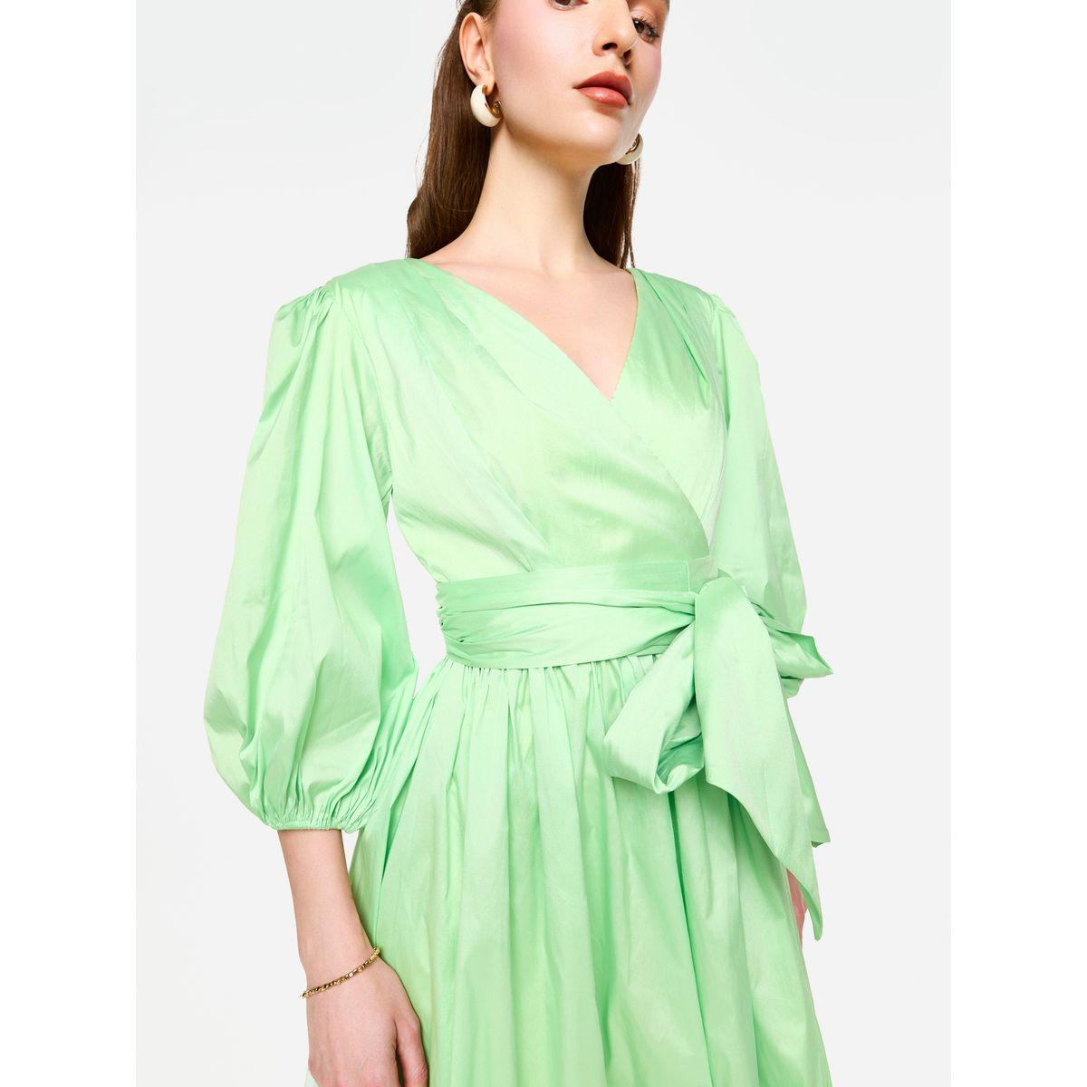 House of Moda Balloon Sleeve Tie-Up Waist Wrap Maxi Dress-women-clothing-dresses-image-7