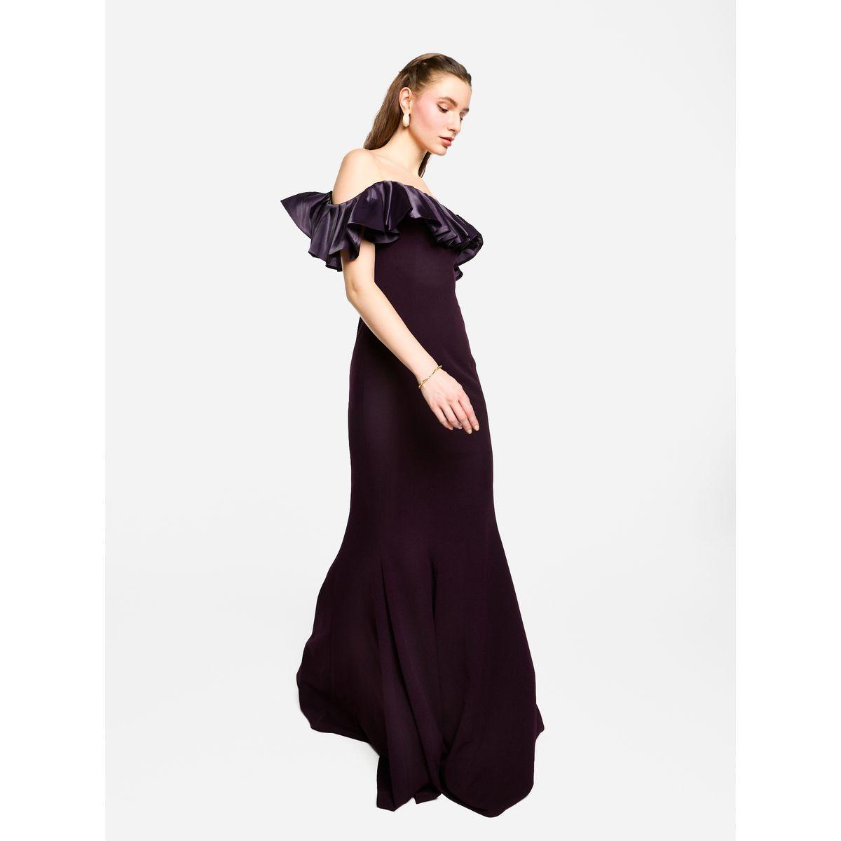 فستان طويل بحافة حورية البحر وأكتاف مكشوفة-women-clothing-dresses-image-3