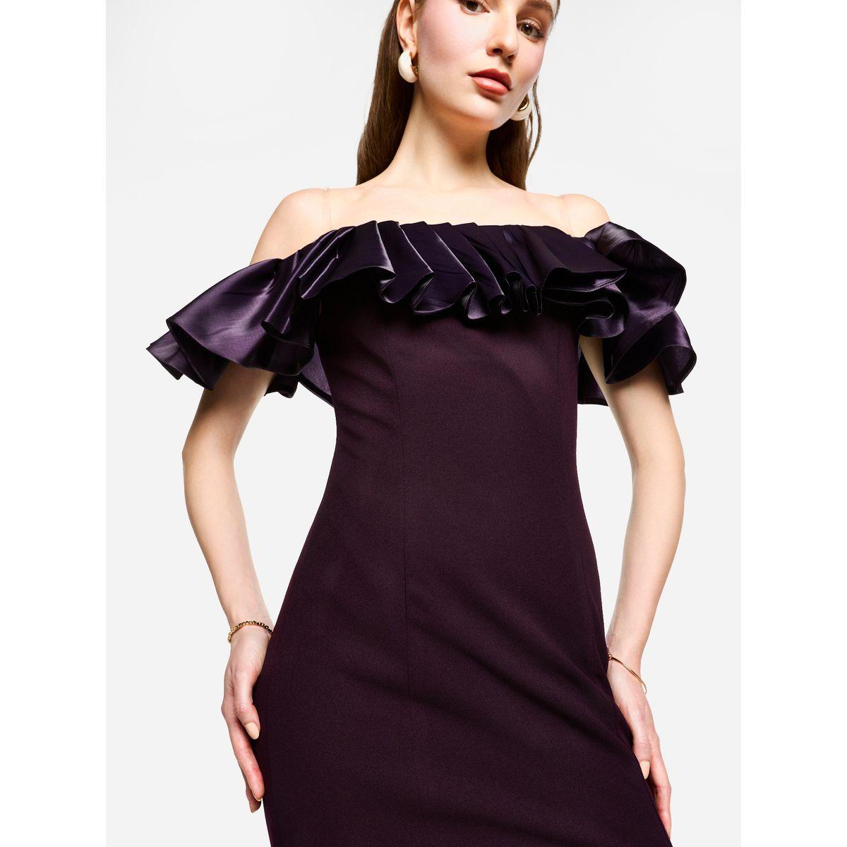 فستان طويل بحافة حورية البحر وأكتاف مكشوفة-women-clothing-dresses-image-6