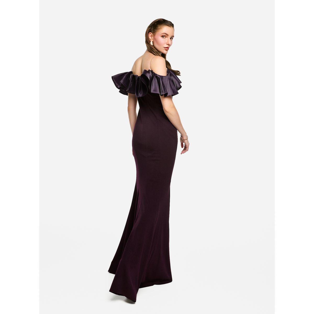 فستان طويل بحافة حورية البحر وأكتاف مكشوفة-women-clothing-dresses-image-8