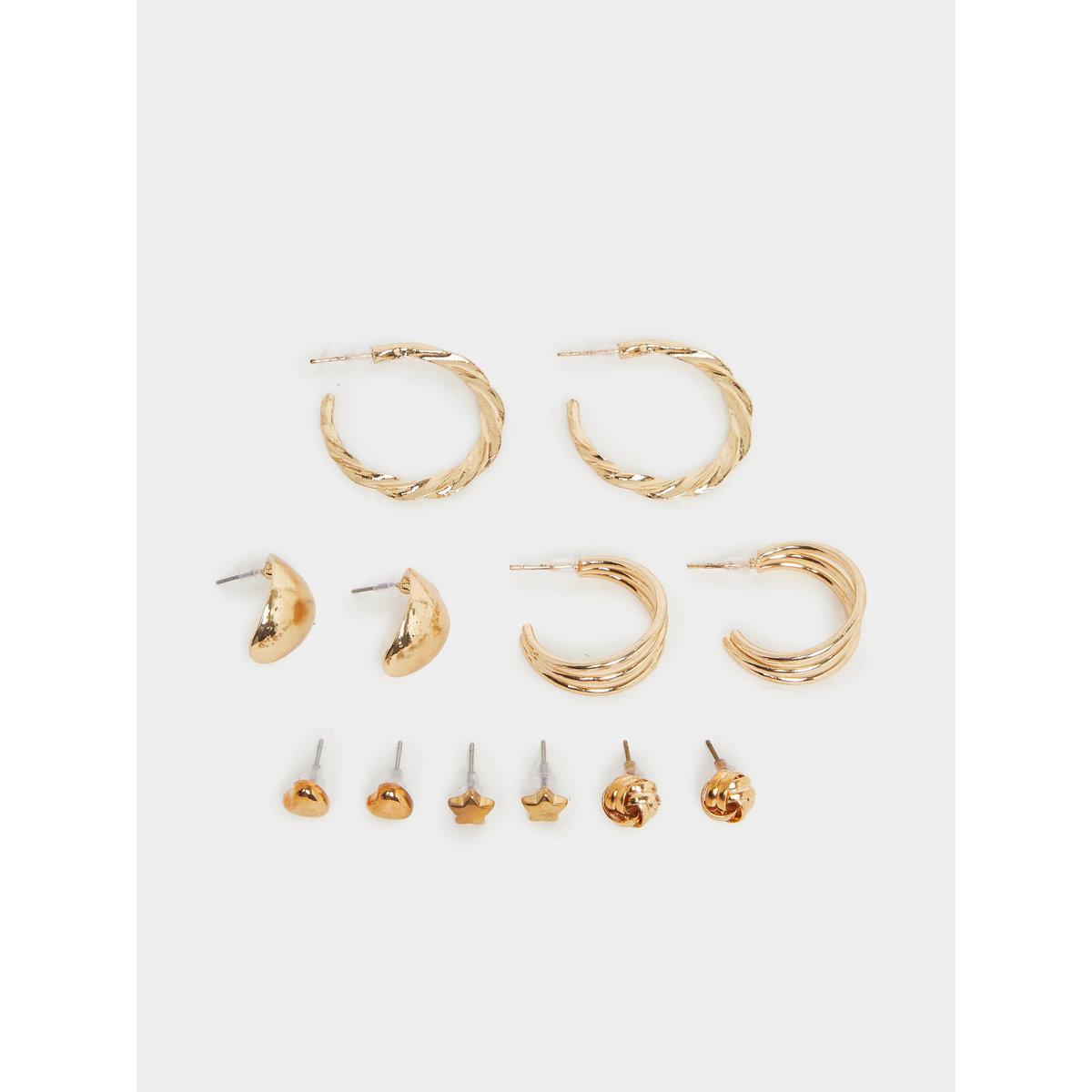 Styli Set of 6 - Hoop and Stud Earrings-women-watchesandjewellery-jewellery-earrings-image-1
