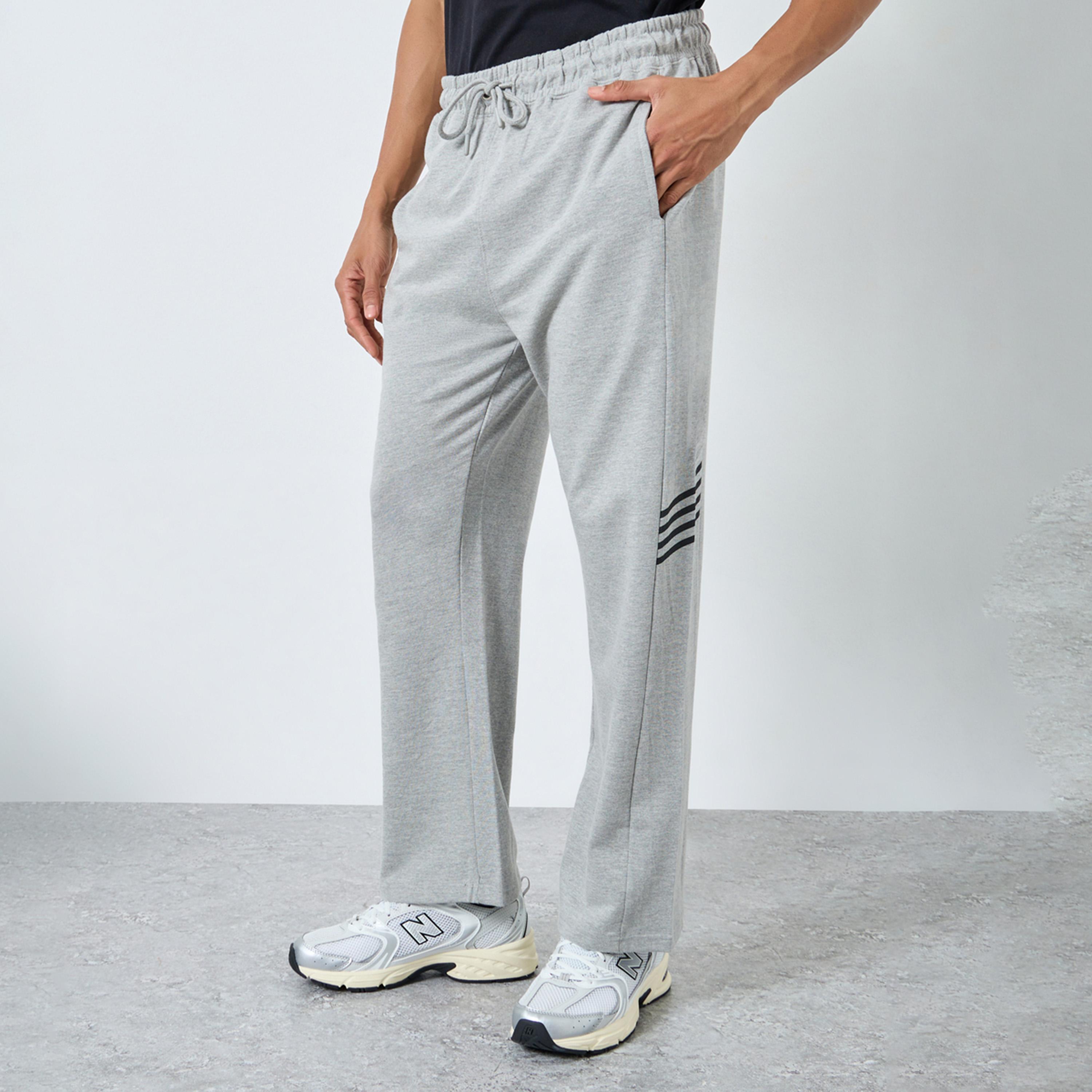 Styli Men Contrast Stripe Oversized Terry Joggers-men-clothing-bottoms-joggers-image-1