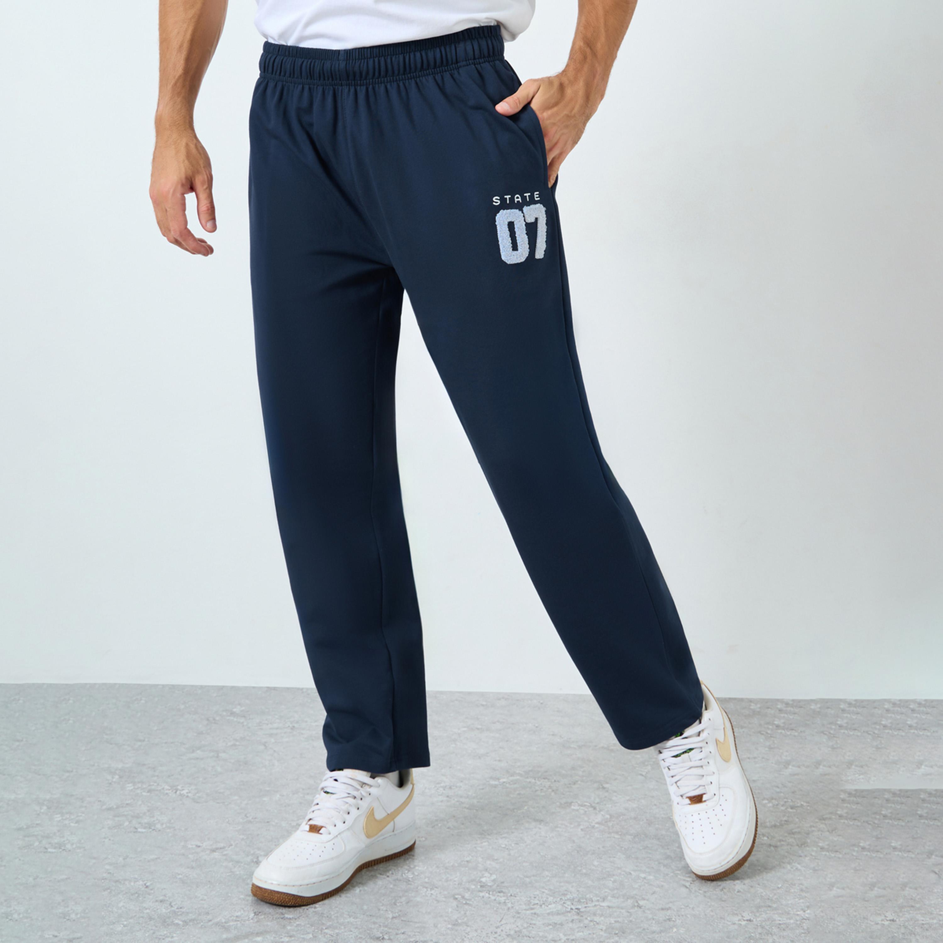 ستايلي - بنطال رياضي رجالي مريح لون أزرق داكن-men-clothing-bottoms-joggers-image-1