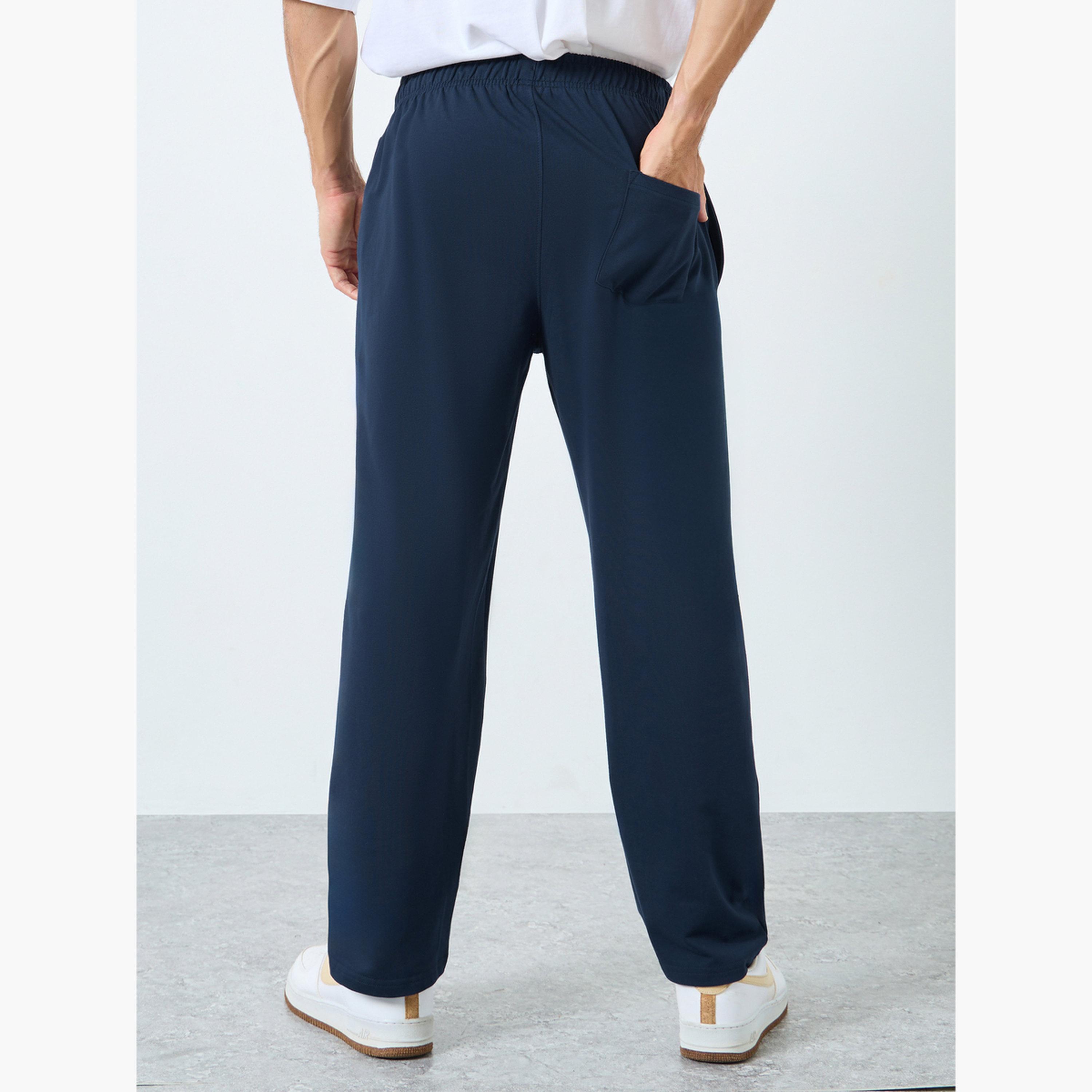 Styli Men Navy Blue Relaxed Fit Joggers-men-clothing-bottoms-joggers-image-3