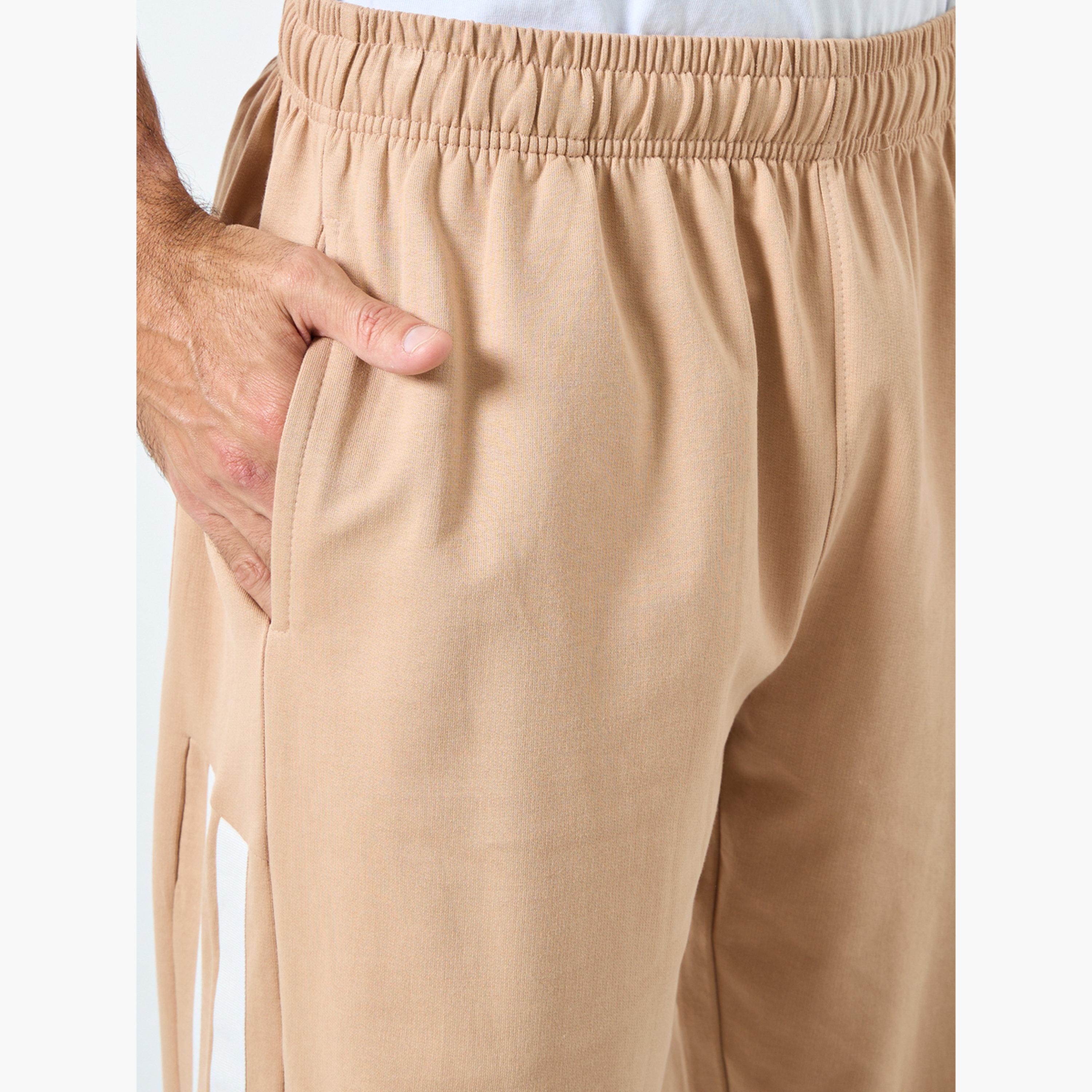 Styli Men Beige Striped Relaxed Fit Joggers-men-clothing-bottoms-joggers-image-4