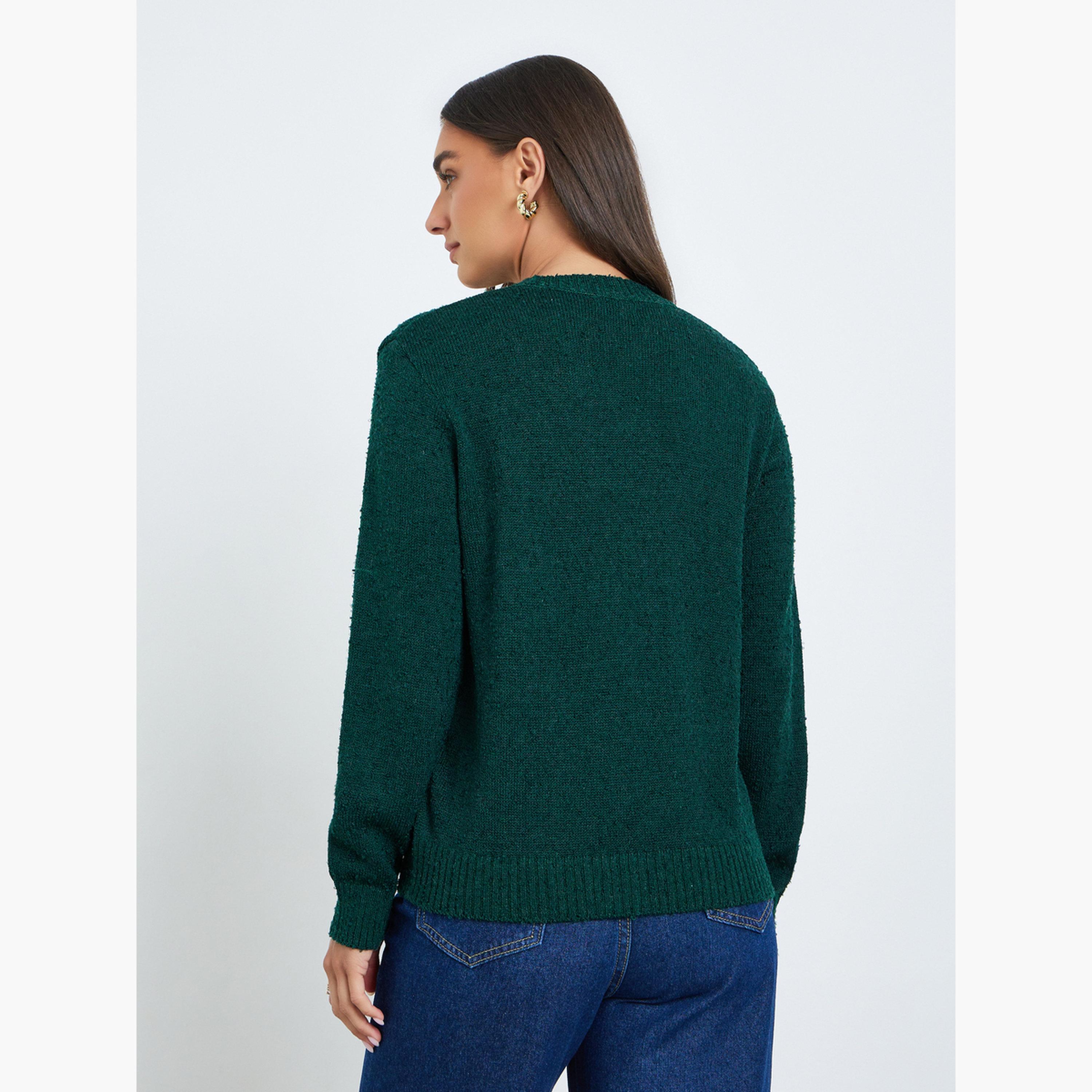 سويتر محبوك بتفاصيل بارزة الملمس-women-clothing-cardigansandjumpers-jumpers-image-1