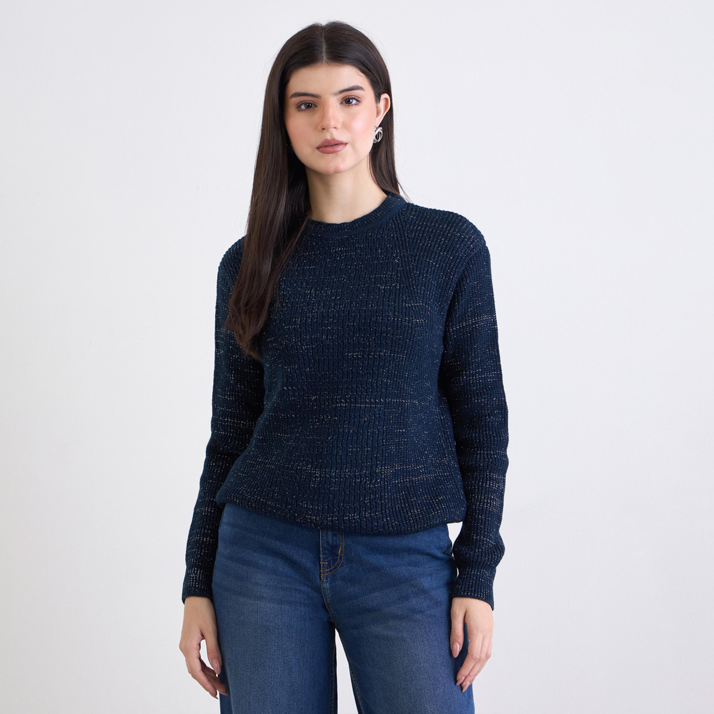 ستايلي - سترة زرقاء داكنة بقصّة عادية-women-clothing-cardigansandjumpers-jumpers-image-1