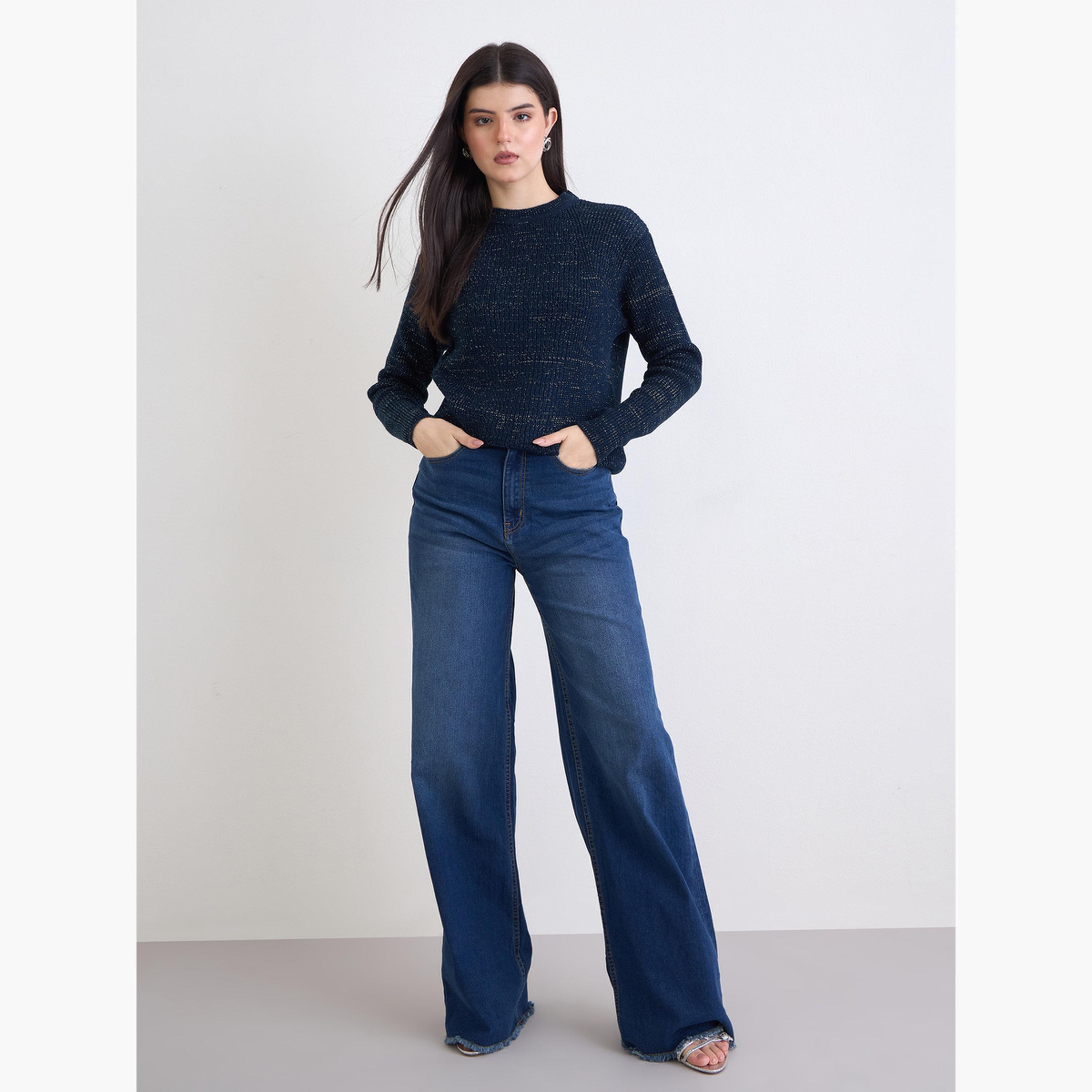 Styli Women Navy Blue Regular Fit Sweater-women-clothing-cardigansandjumpers-jumpers-image-2