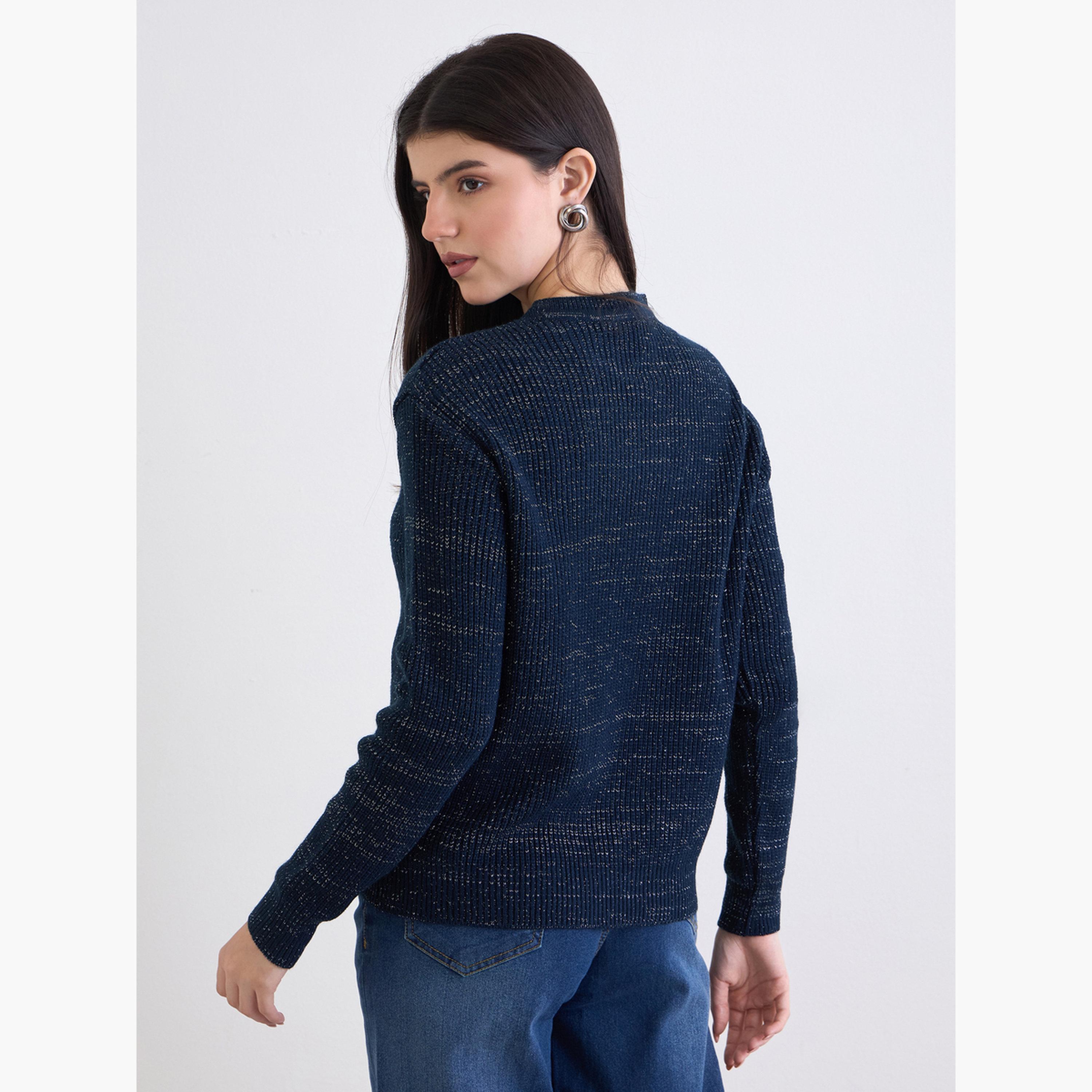 Styli Women Navy Blue Regular Fit Sweater-women-clothing-cardigansandjumpers-jumpers-image-5