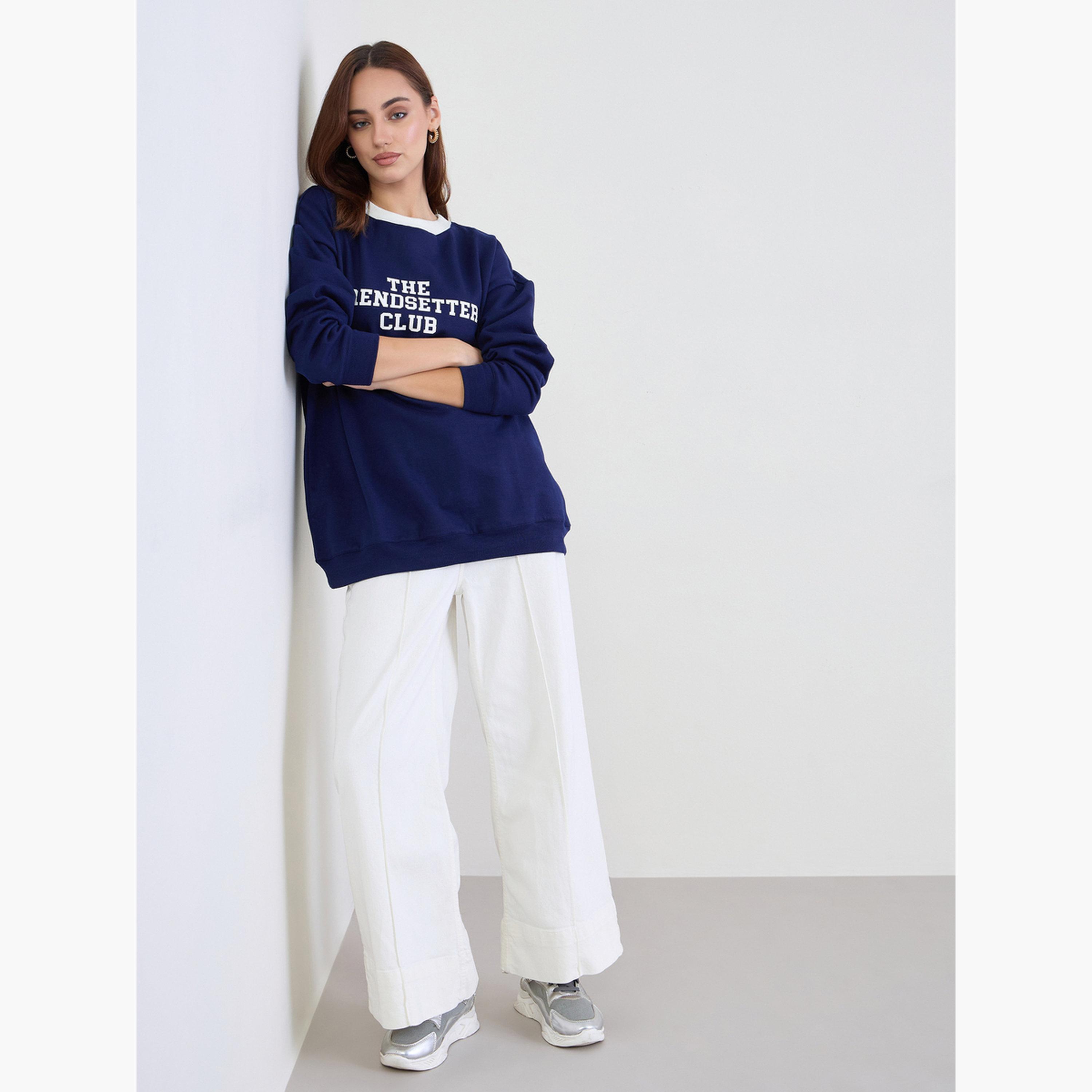 Styli Slogan Printed Round Neck Long Sleeves Women's Sweatshirt-women-clothing-hoodiesandsweatshirts-sweatshirts-image-2