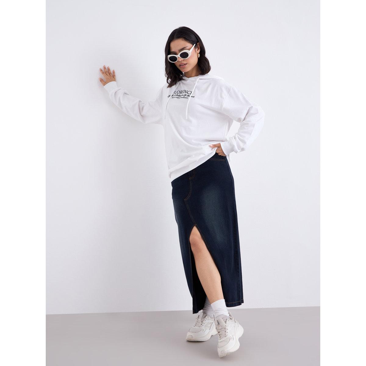 Styli White Embroidered Longline Hoodie-women-winterwear-hoodiesandsweatshirts-hoodies-image-2