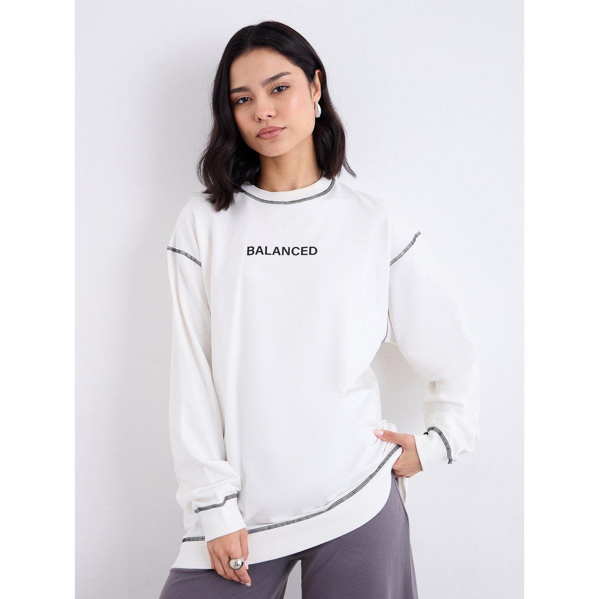 Styli Off White Longline Embroidered Slogan Sweatshirt-women-winterwear-hoodiesandsweatshirts-hoodies-image-3