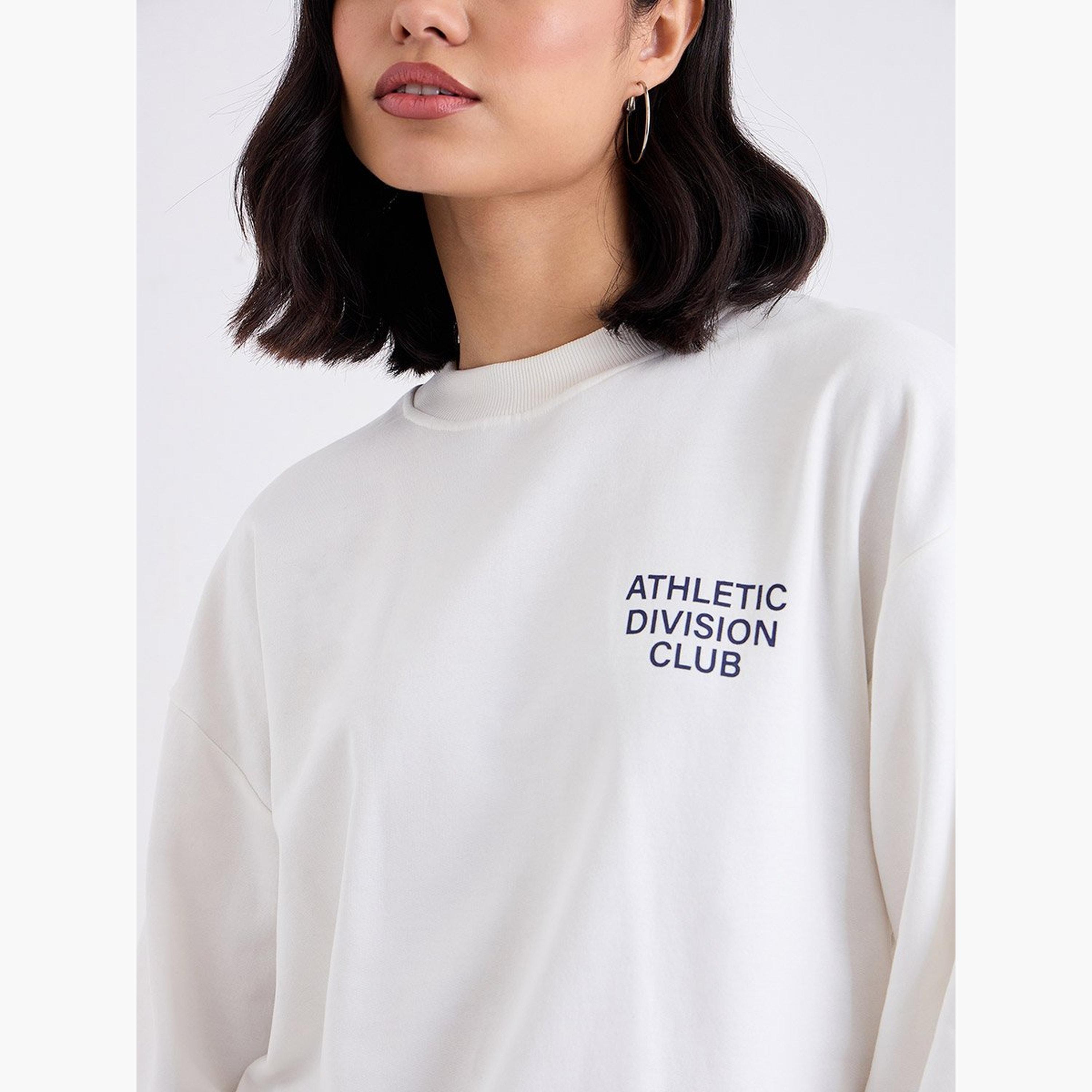 ستايلي - سويت شيرت للنساء طويل بقصّة عادية لون أبيض العاجي مع طباعة شعار-women-winterwear-hoodiesandsweatshirts-sweatshirts-image-3