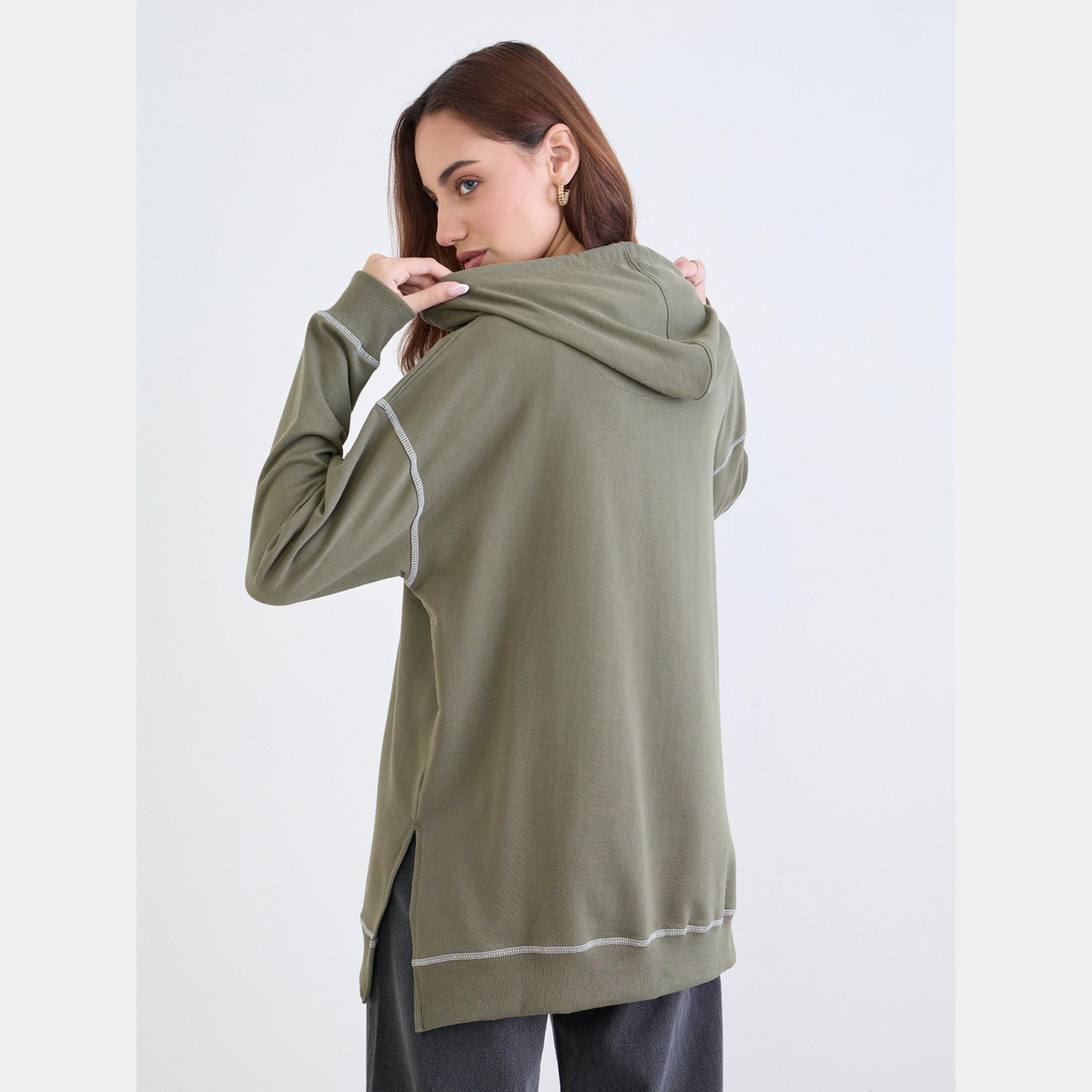 ستايلي - هودي نسائي سادة بأكمام طويلة ورقبة بقلنسوة-women-clothing-hoodiesandsweatshirts-hoodies-image-5