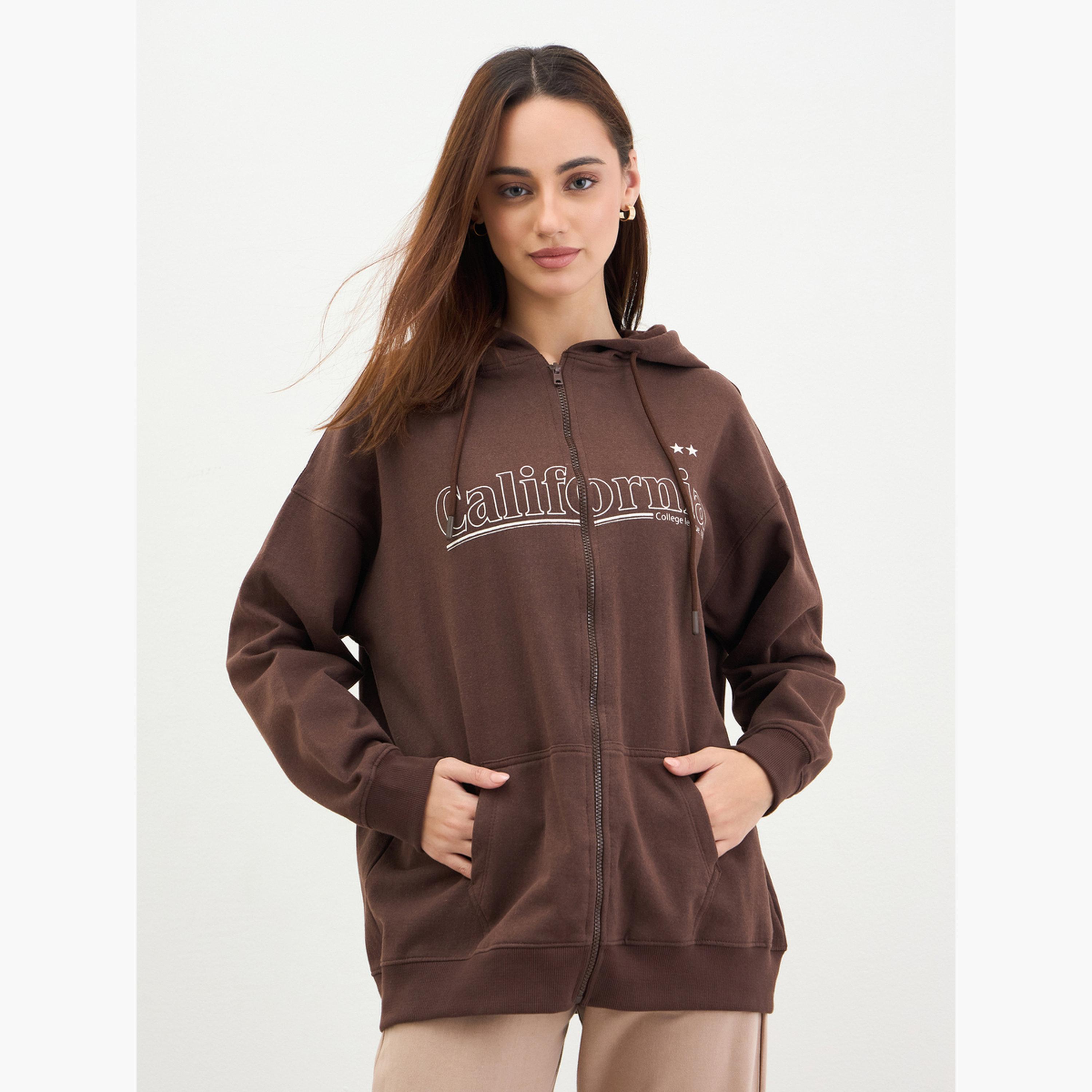Styli California Print Hooded Neck Long Sleeves Women's Zip Up Sweatshirt-women-clothing-hoodiesandsweatshirts-sweatshirts-image-5
