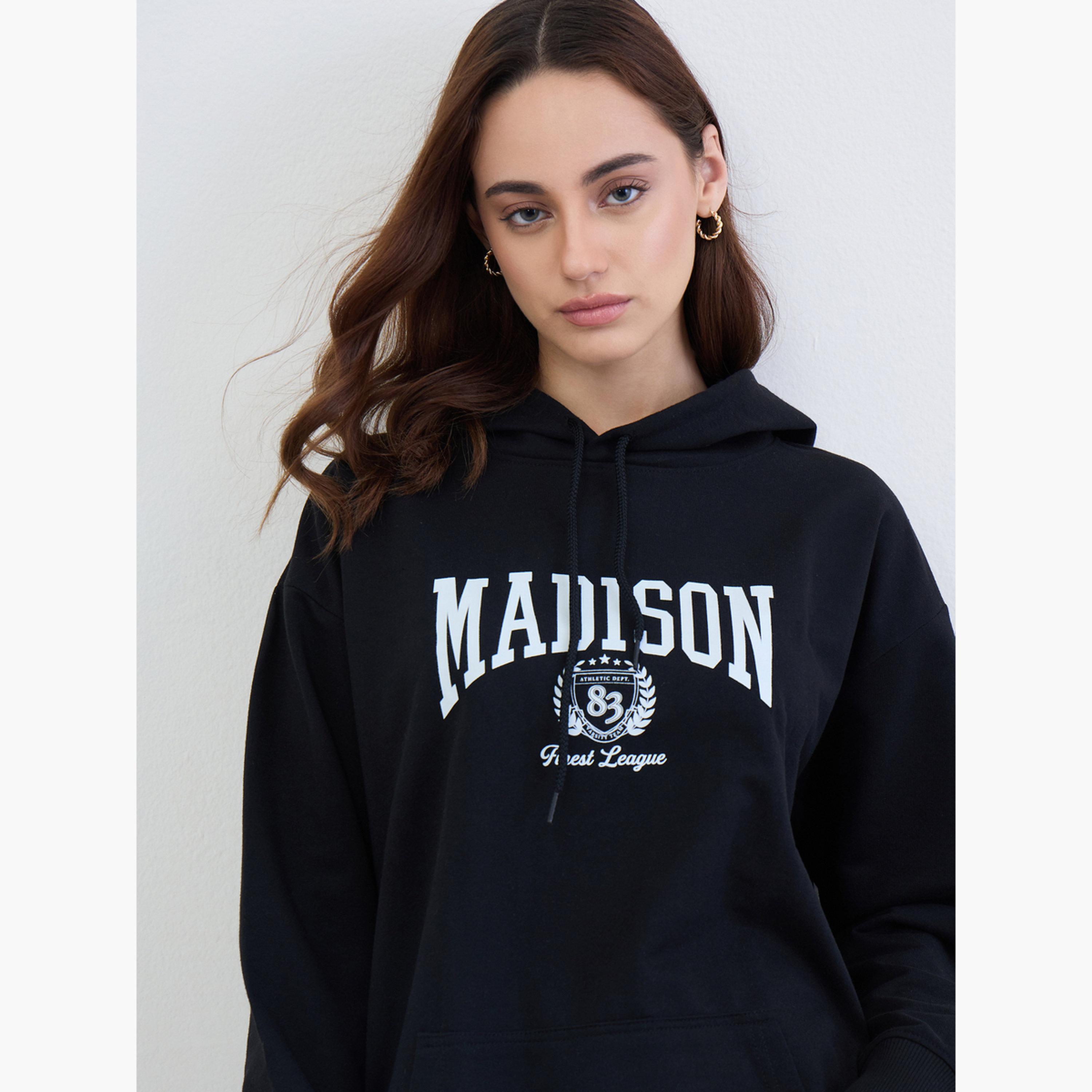 ستايلي - طقم هودي وبنطال رياضي أسود طويل-women-clothing-coordsets-image-4