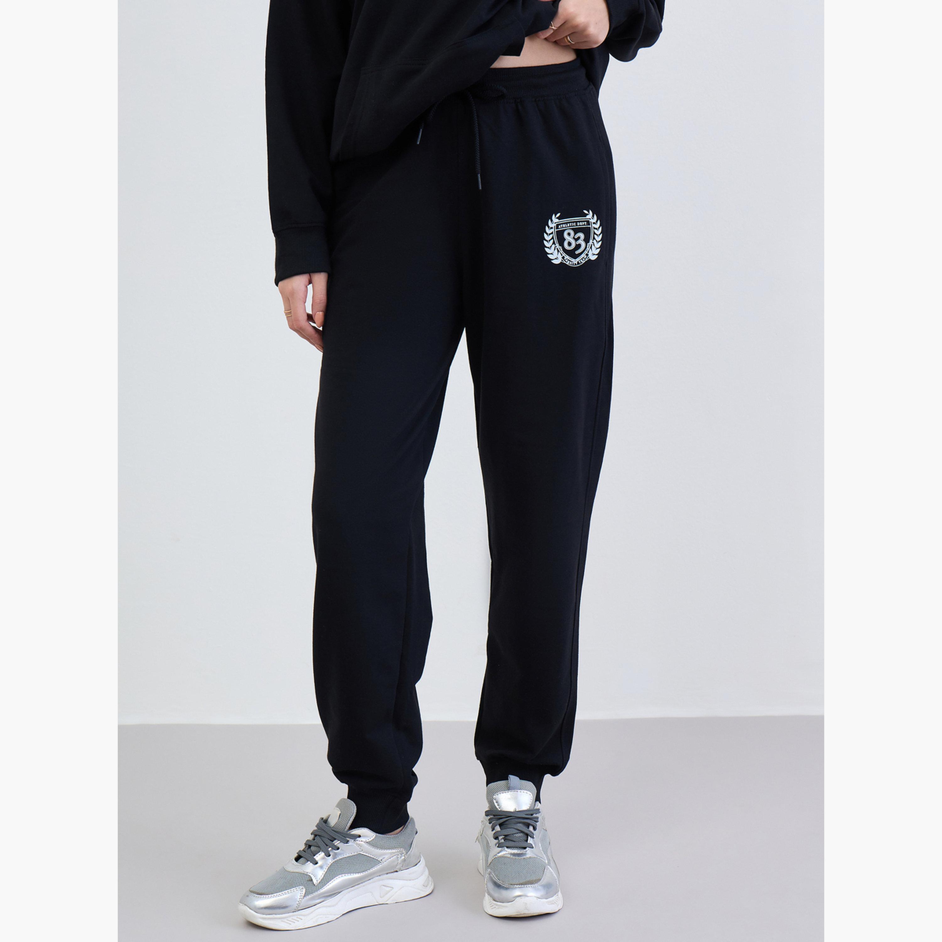 Styli Black Longline Hoodie and Joggers Co-Ords-women-clothing-coordsets-image-6