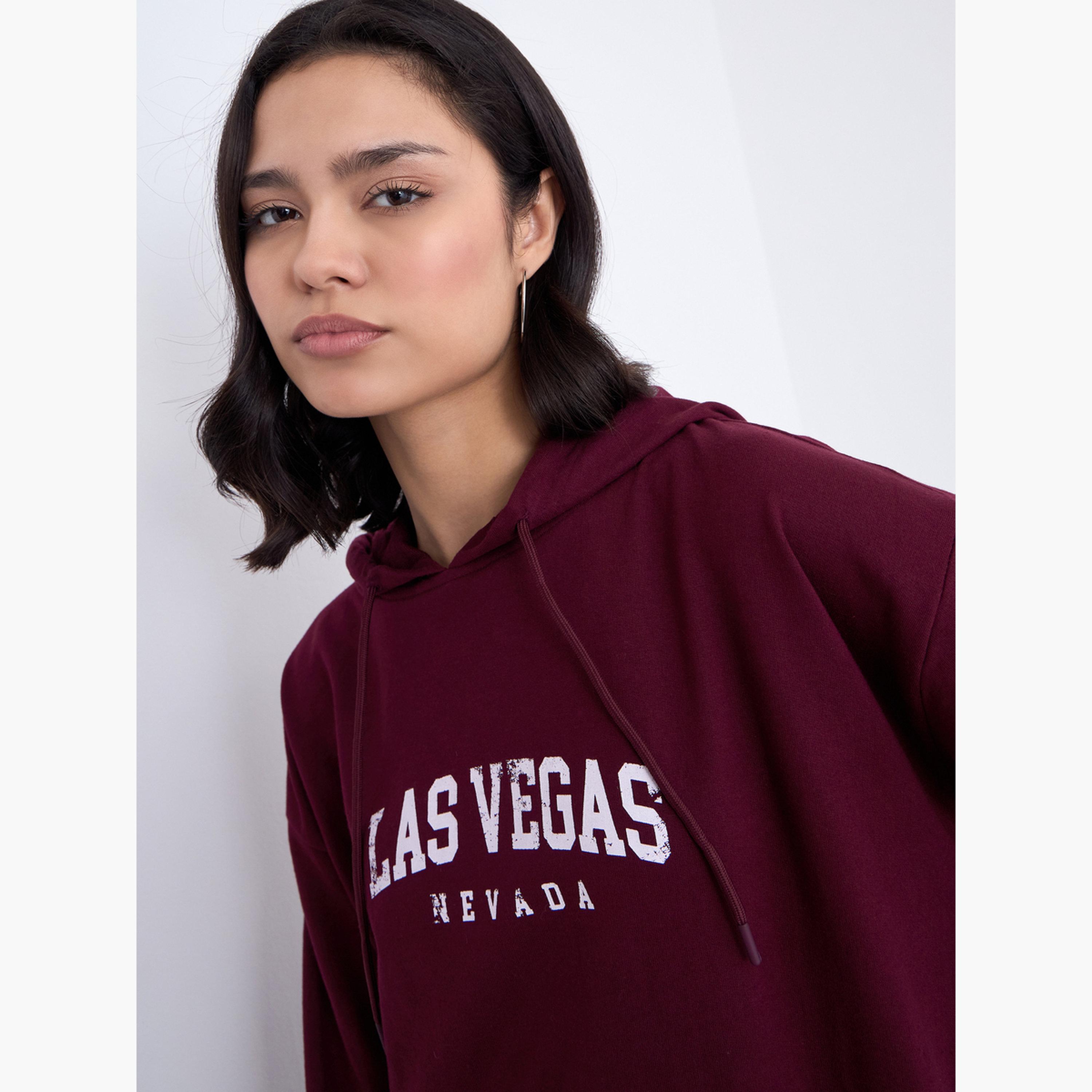 Styli Las Vegas Print Hooded Neck Long Sleeves Women's Hoodie-women-clothing-hoodiesandsweatshirts-hoodies-image-4